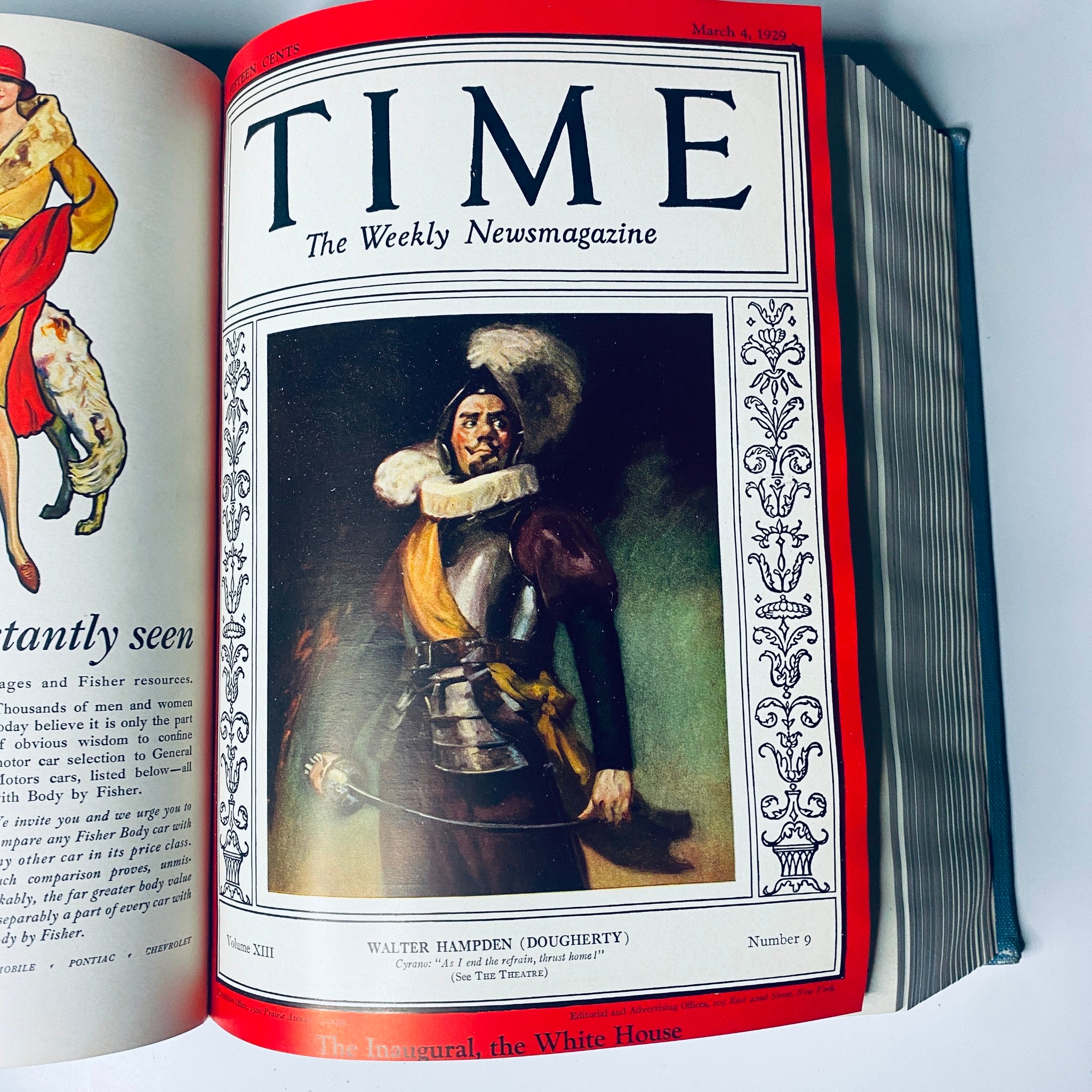 Cover of Time Magazine dated March 4, 1929, featuring Walter Hampden, highlighting historical figures from the period.