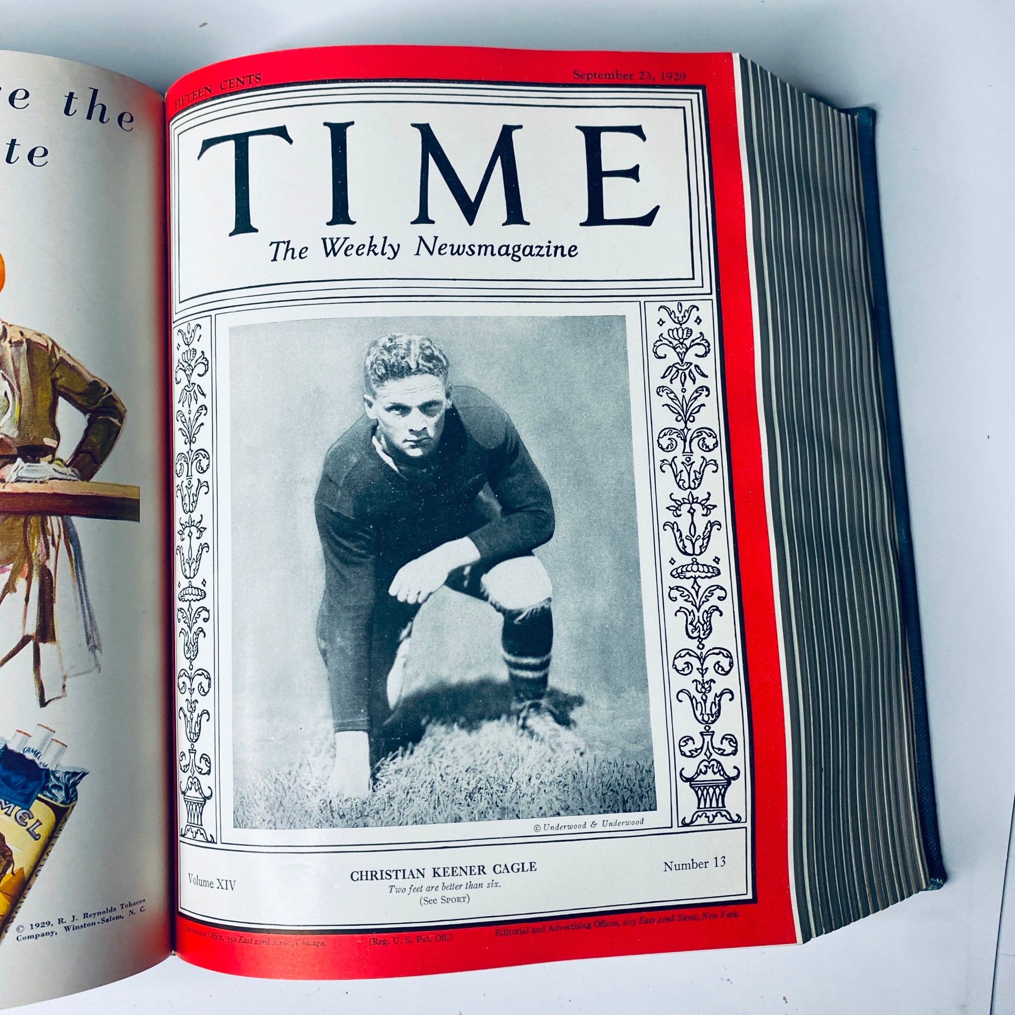 Cover of Time Magazine featuring Christian Keener Cagle, published on September 23, 1929, from the bound collection July 1 to December 30, 1929.