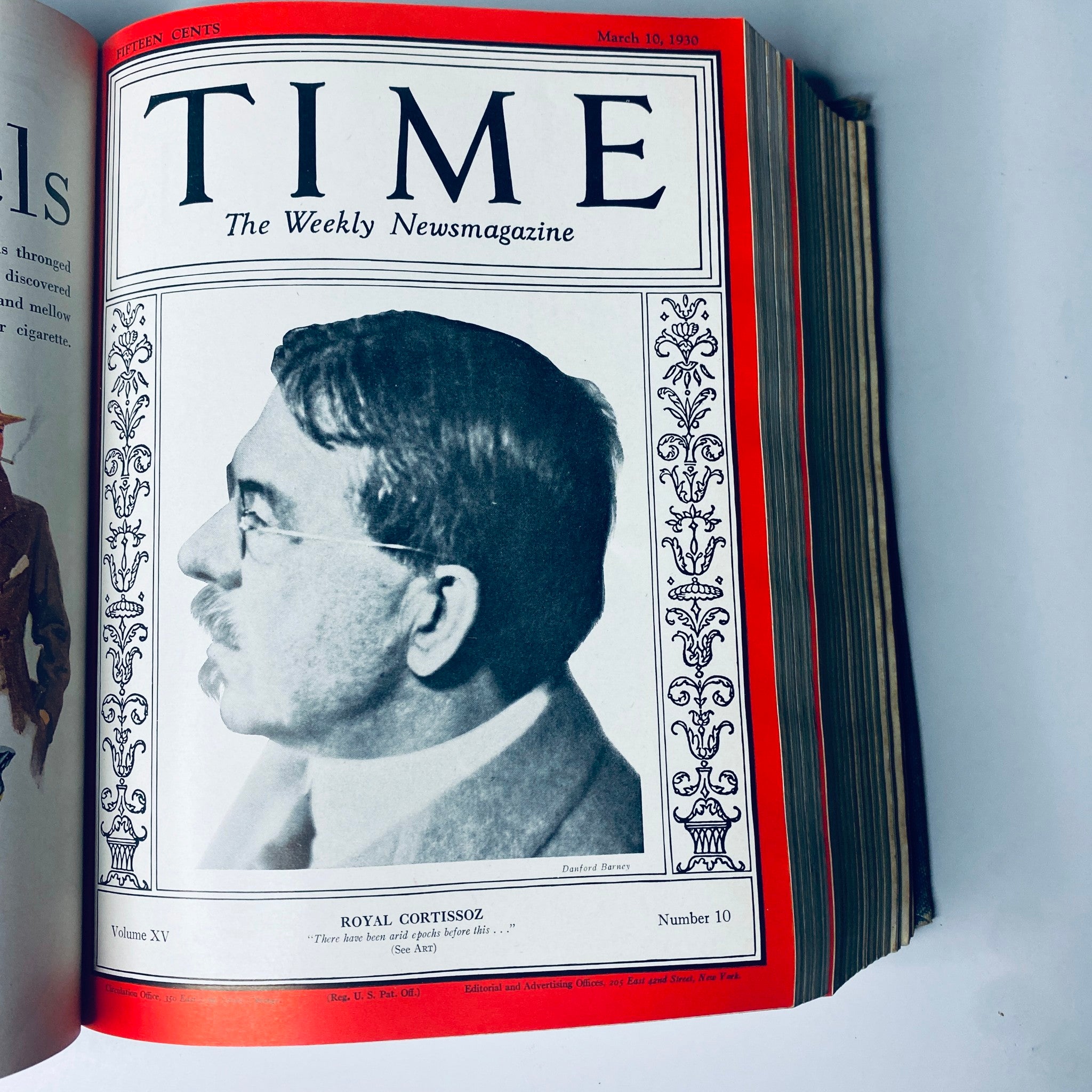 Cover of Time Magazine Bound Weekly, March 10, 1930, presenting Royal Cortissoz.