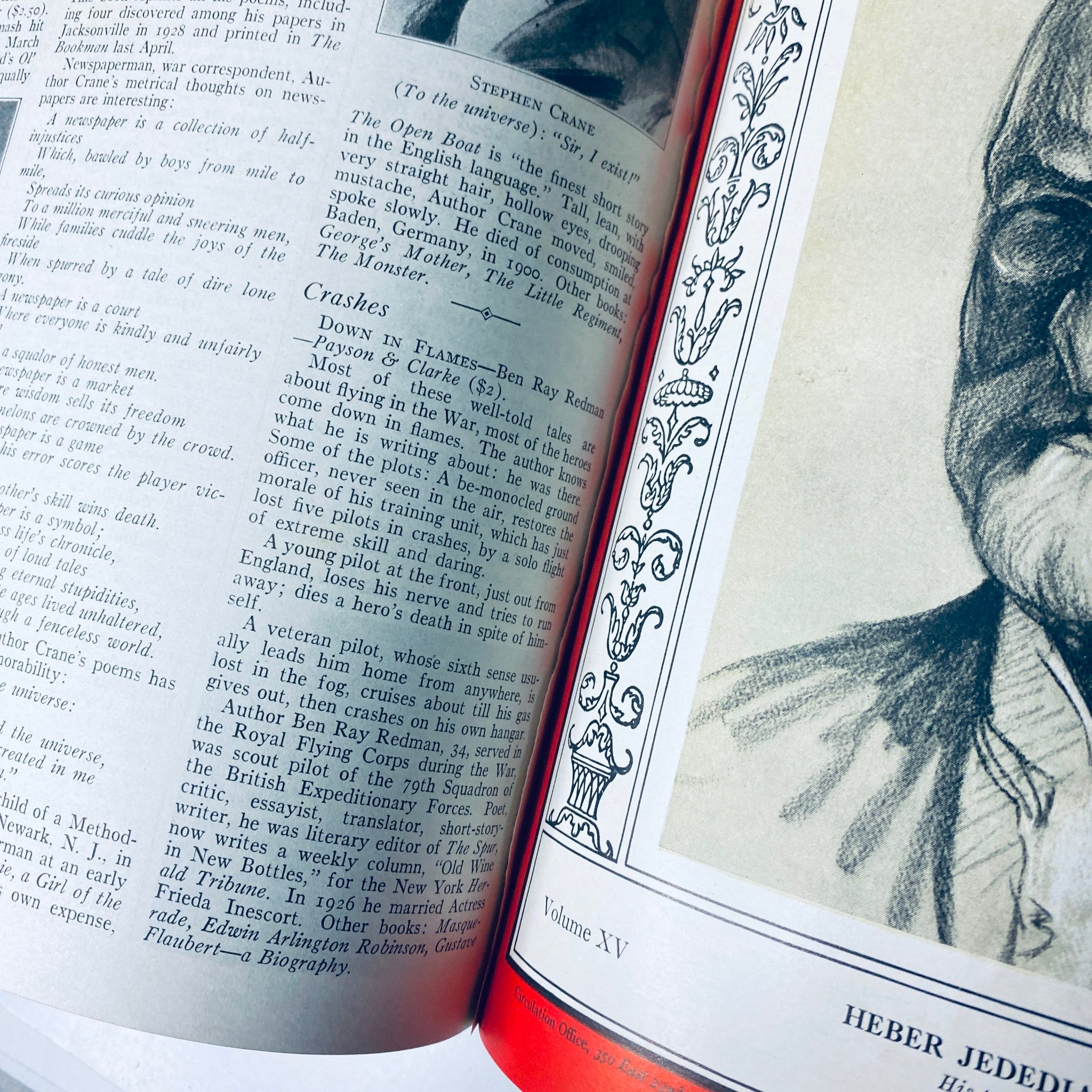 Inside page of Time Magazine, featuring an article about Stephen Crane, dated March 31, 1930, reflecting significant cultural discussions of the era.