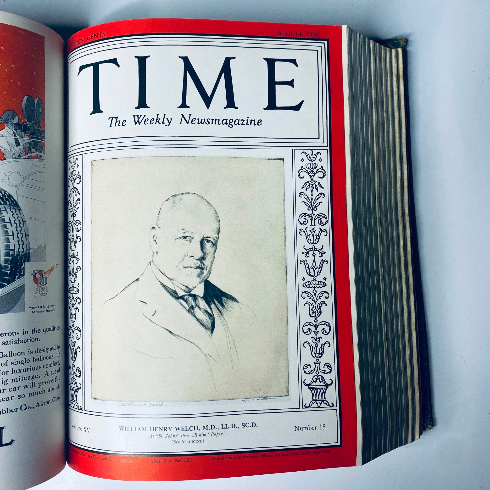 Cover of Time Magazine dated April 14, 1930, featuring William Henry Welch, M.D., LL.D., S.C.D., presenting profiles of notable figures during the Great Depression.