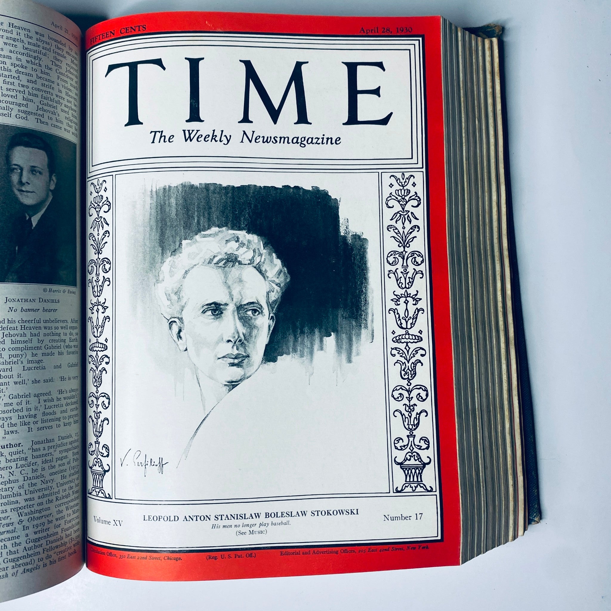 Time Magazine Bound Weekly January 6, 1930 - June 30, 1930 AL Capone Scarface. Cover featuring Leopold Anton Stanyslav Boleslaw Stokowski, April 28, 1930 edition with artwork and detailed illustration.