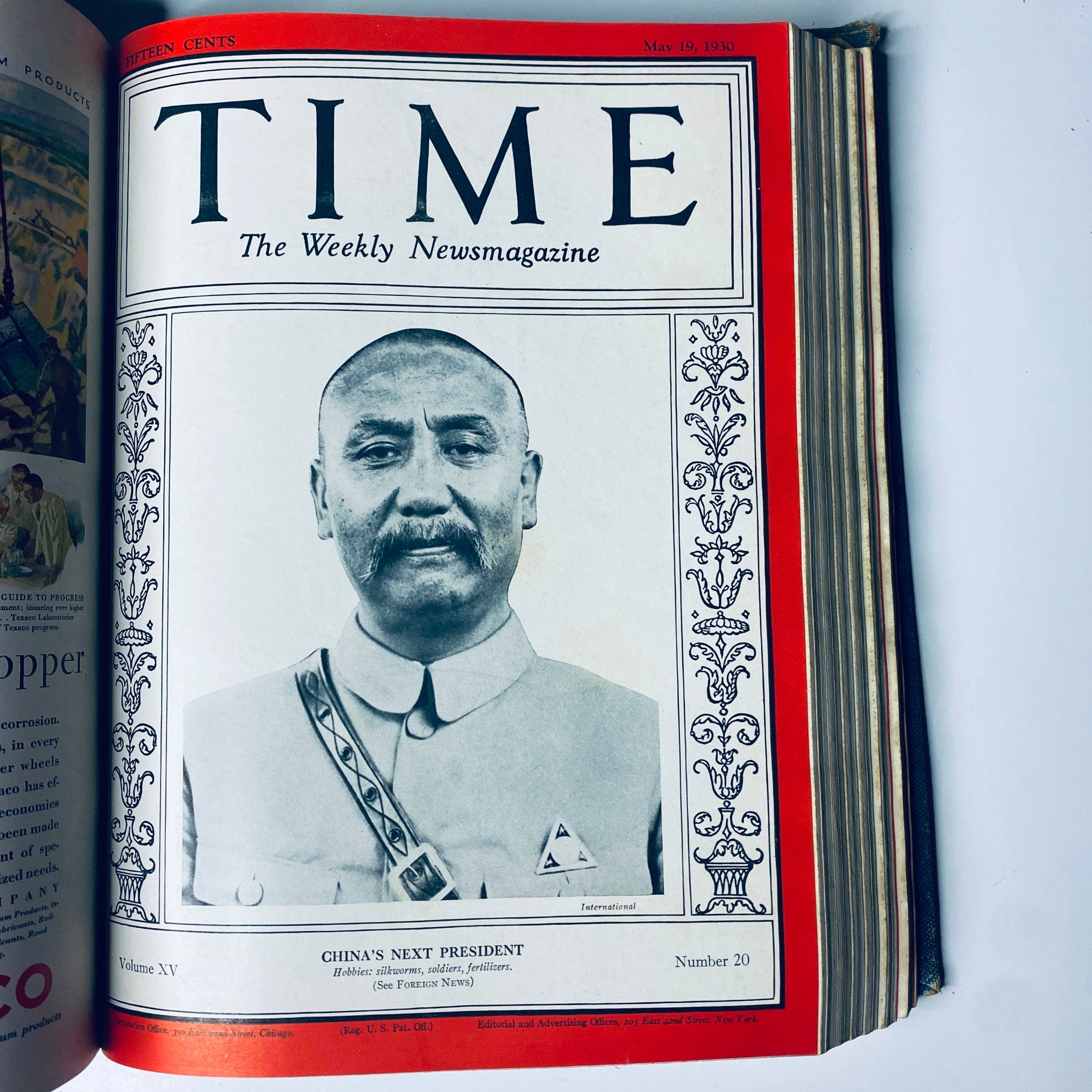 Time Magazine Bound Weekly January 6, 1930 - June 30, 1930 AL Capone Scarface. Cover of the May 19, 1930 issue featuring an image of China's Next President, highlighting historical context.