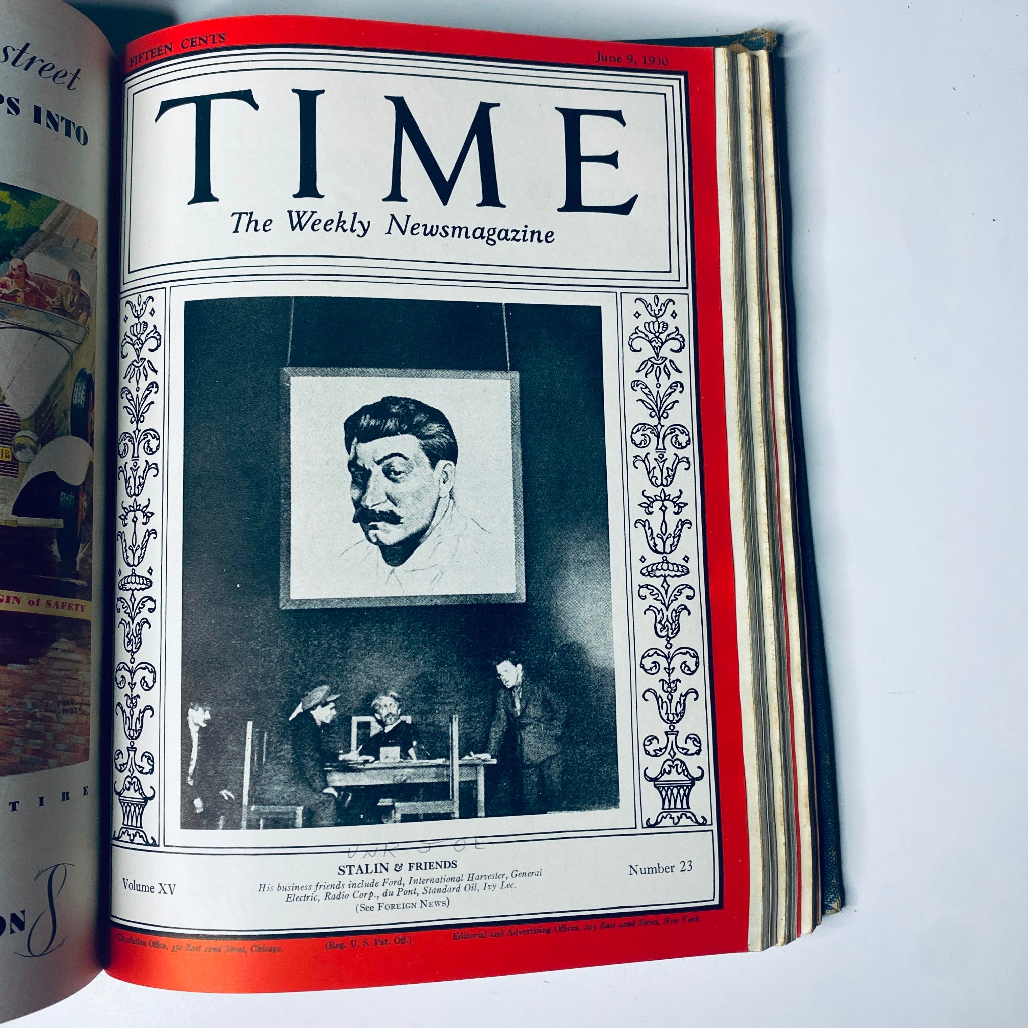 Time Magazine cover from June 9, 1930 depicting Joseph Stalin, illustrating the political landscape of the time in the context of World events.