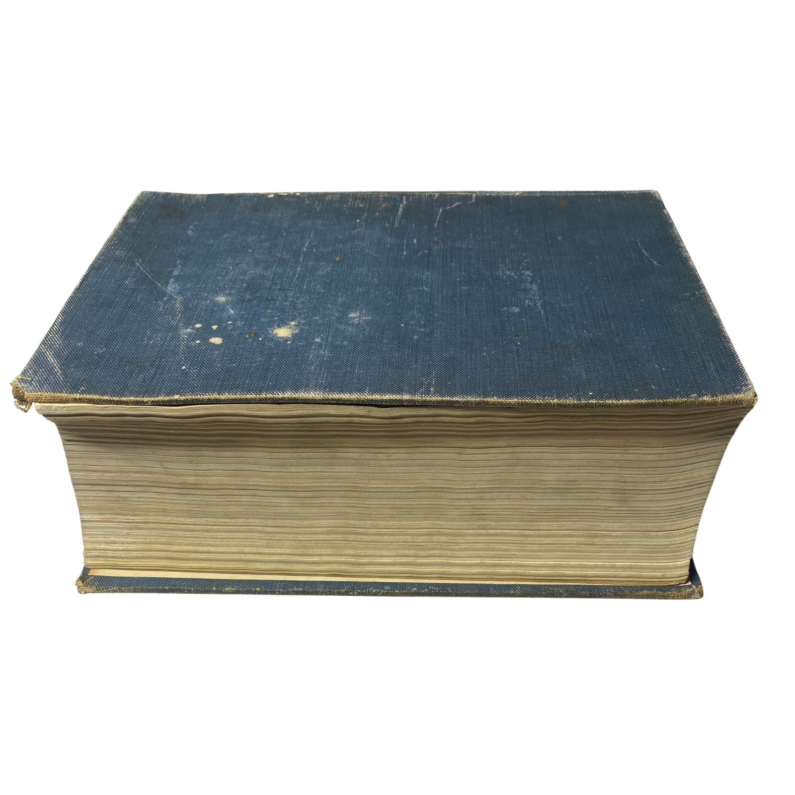 Top view of Time Magazine Bound Weekly January 6, 1930 - June 30, 1930 displaying a slightly weathered blue cover and edges.