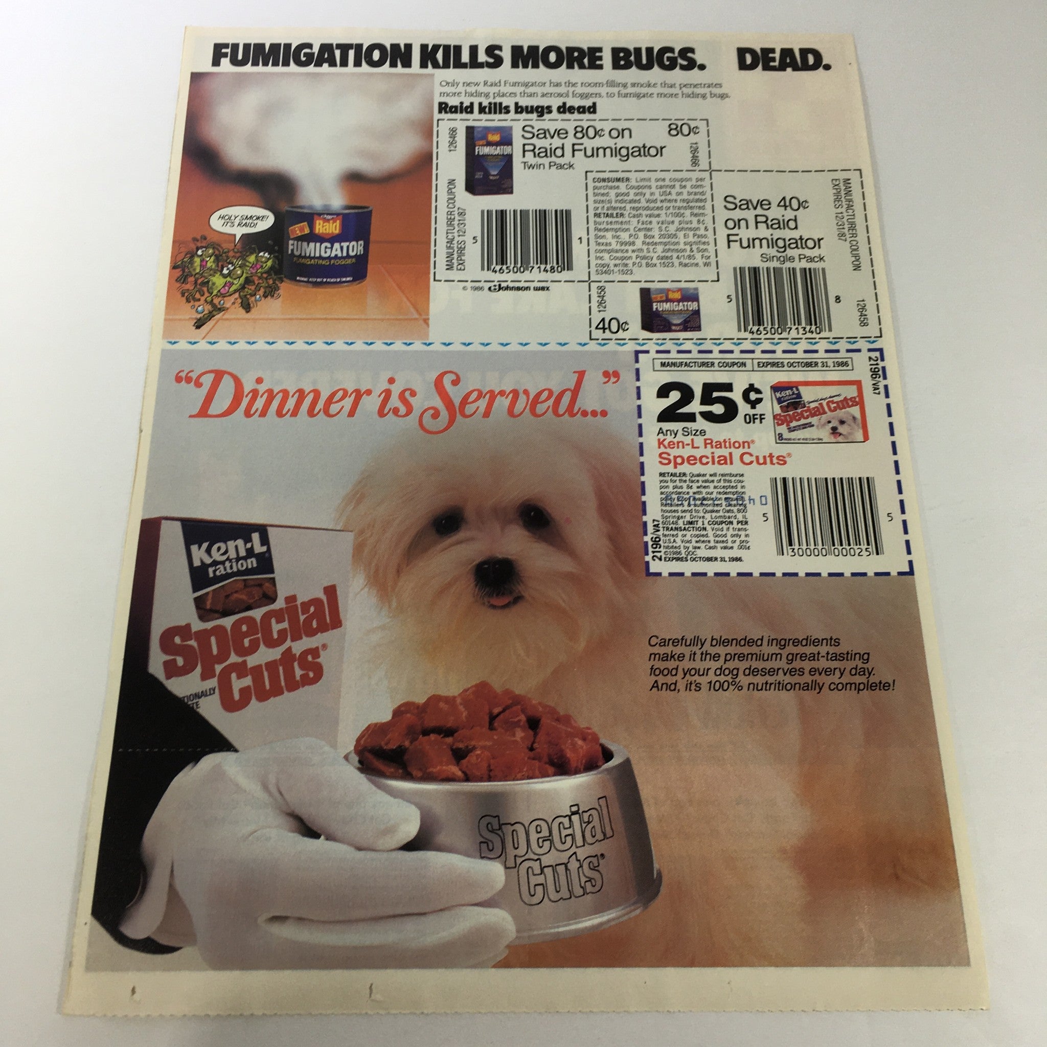 VTG Retro 1986 Ralston Purina Company Kitten Cat Chow Mix Print Ad Coupon