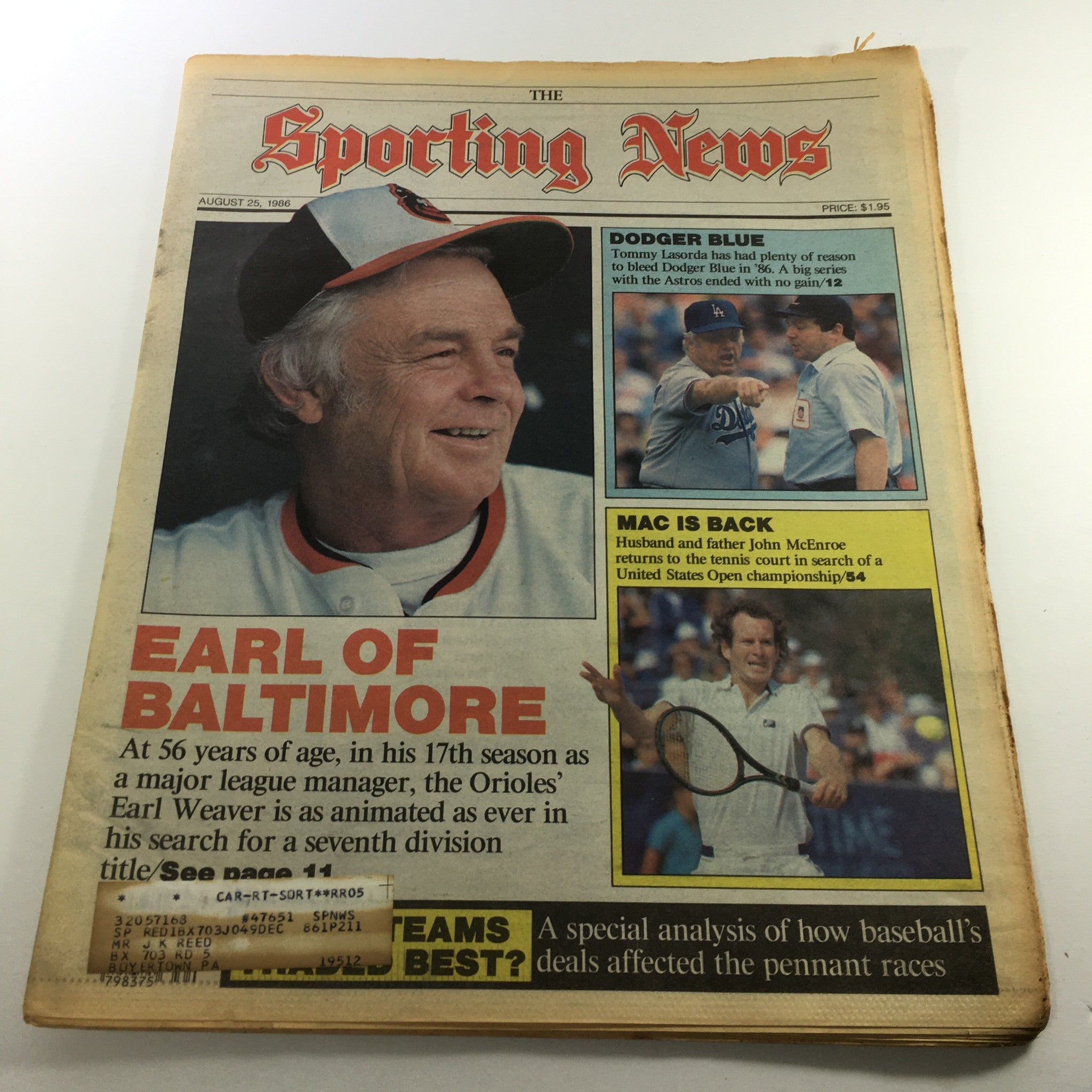 VTG The Sporting News August 25 1986 - Coaches Earl Weaver & Tommy Lasorda