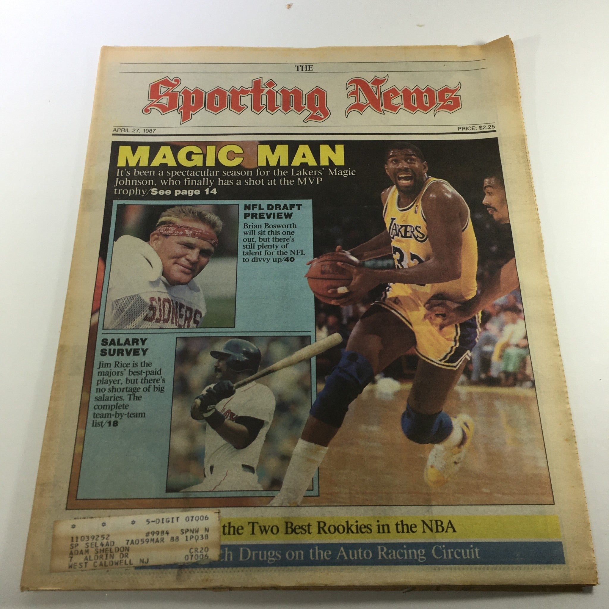 VTG The Sporting News April 27 1987 - NBA's Magic Johnson / NFL Brian Bosworth