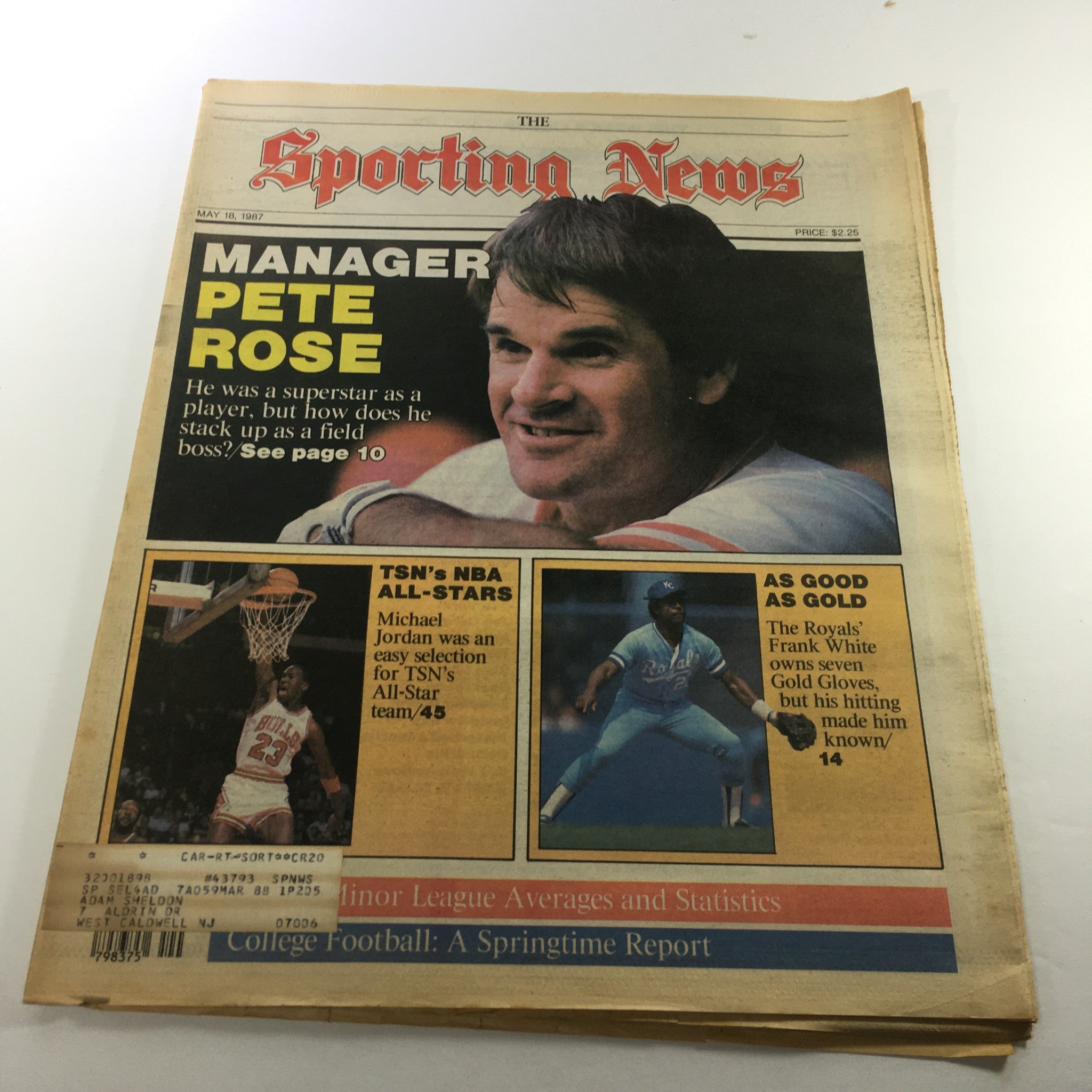 VTG The Sporting News May 18 1987 - Manager Pete Rose / NBA Michael Jordan