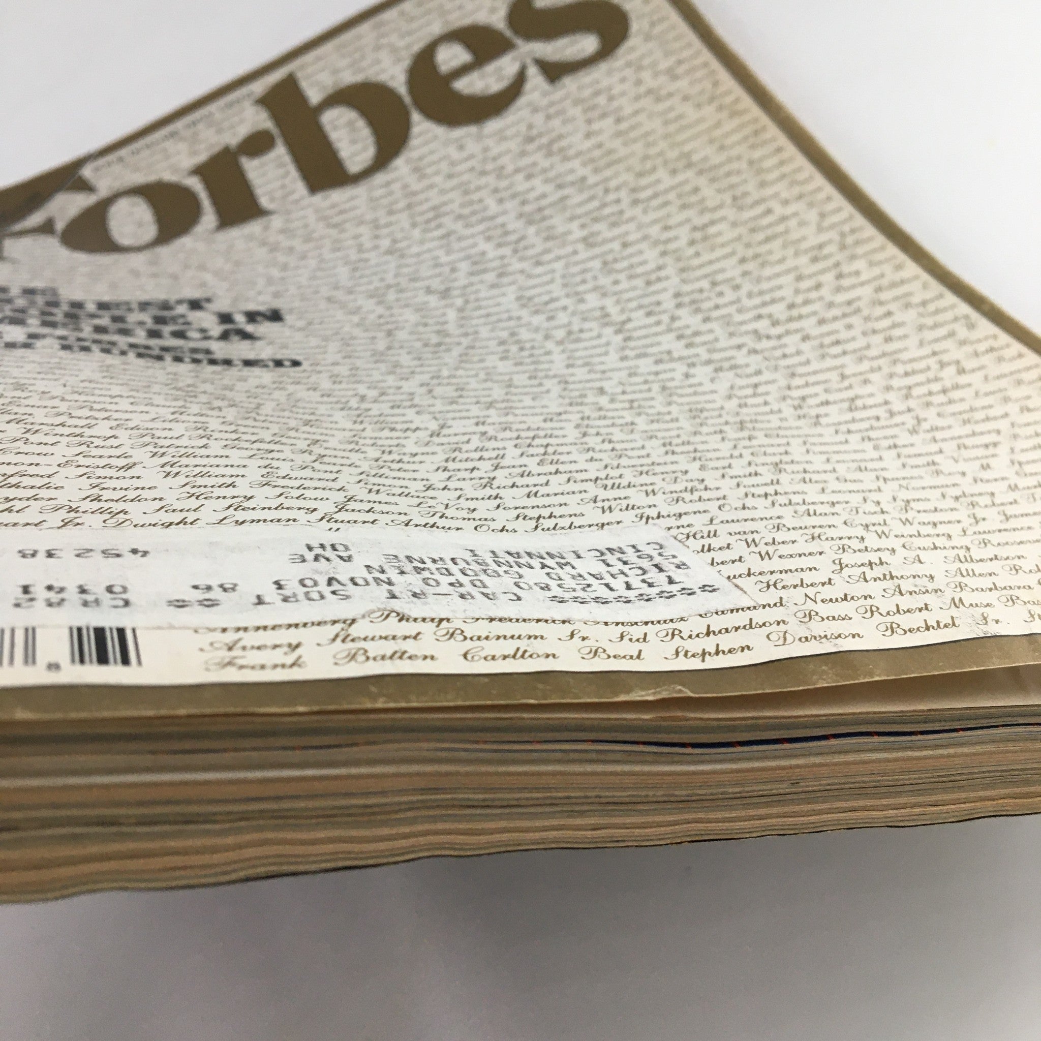 Forbes Magazine 1986 Edition The Richest People in America, The Forbes 400