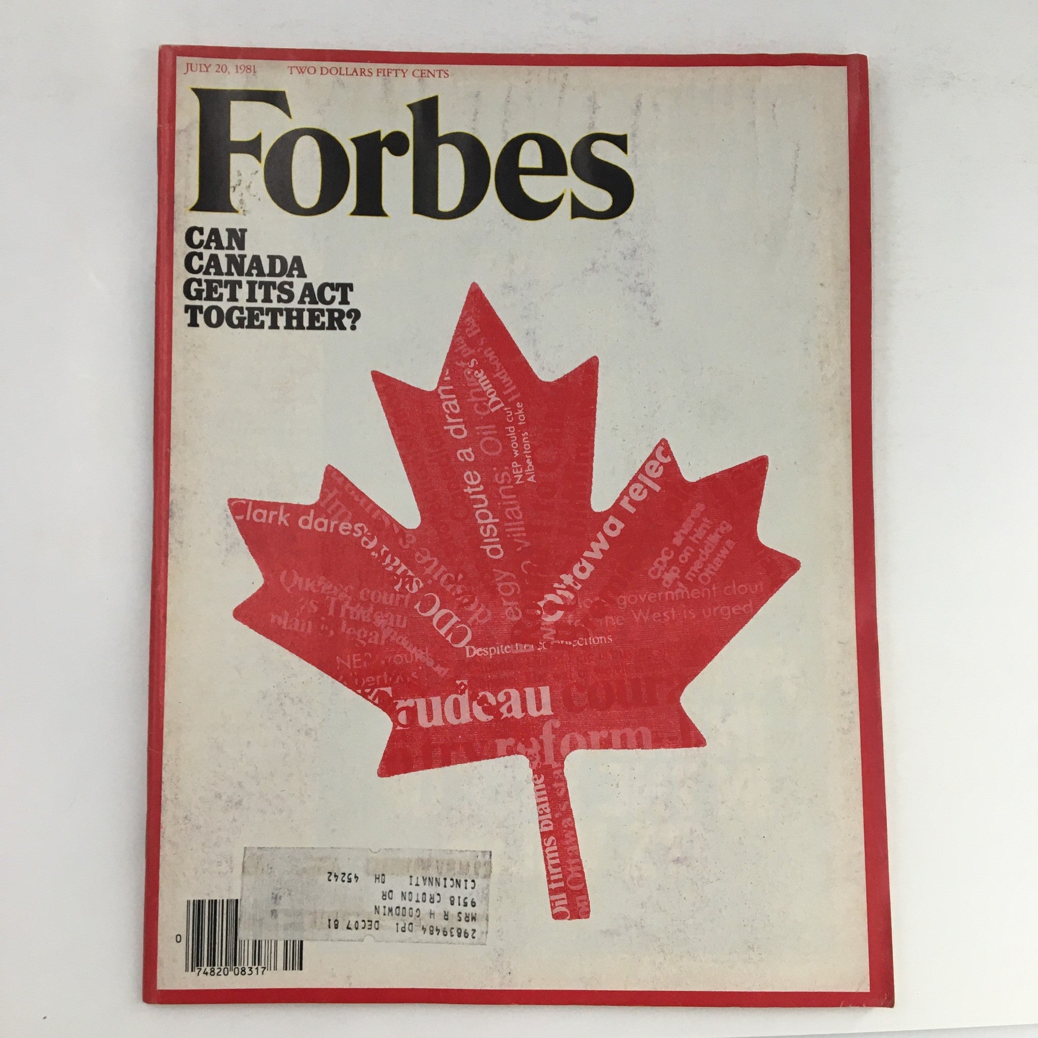 Forbes Magazine July 20 1981 Can Canada Get Its Act Together?