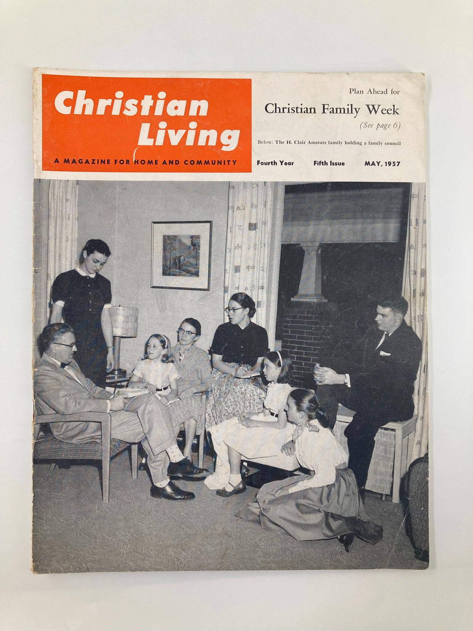 VTG Christian Living Magazine May 1957 The H. Clair Amstutz Family Hold Council