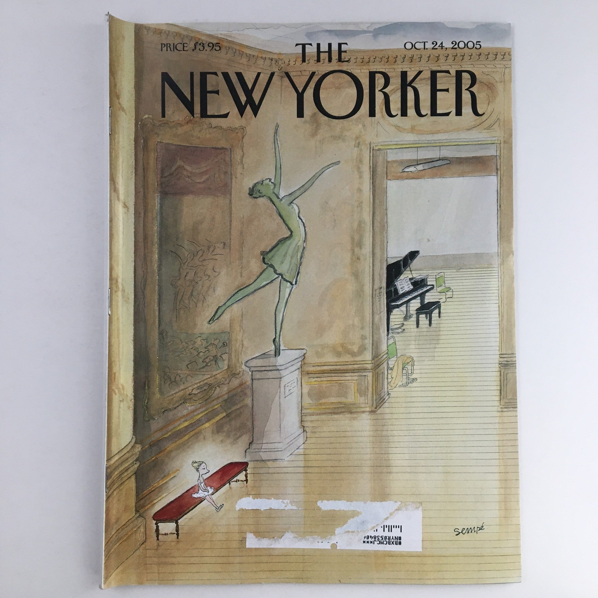 Cover of The New Yorker October 24 2005, featuring an illustration by Jean-Jacques Sempé, depicting a dancer and a pianist in an elegant interior setting.