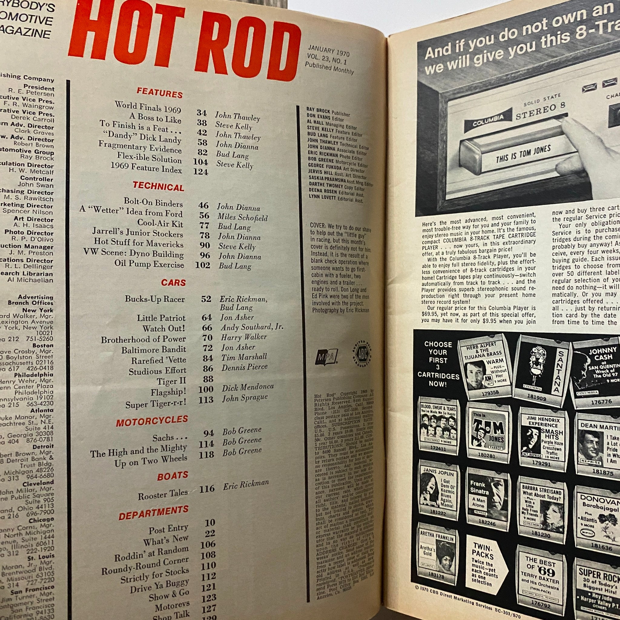 VTG Hot Rod Magazine January 1970 Outasight: Bucks-Up Racer No Label