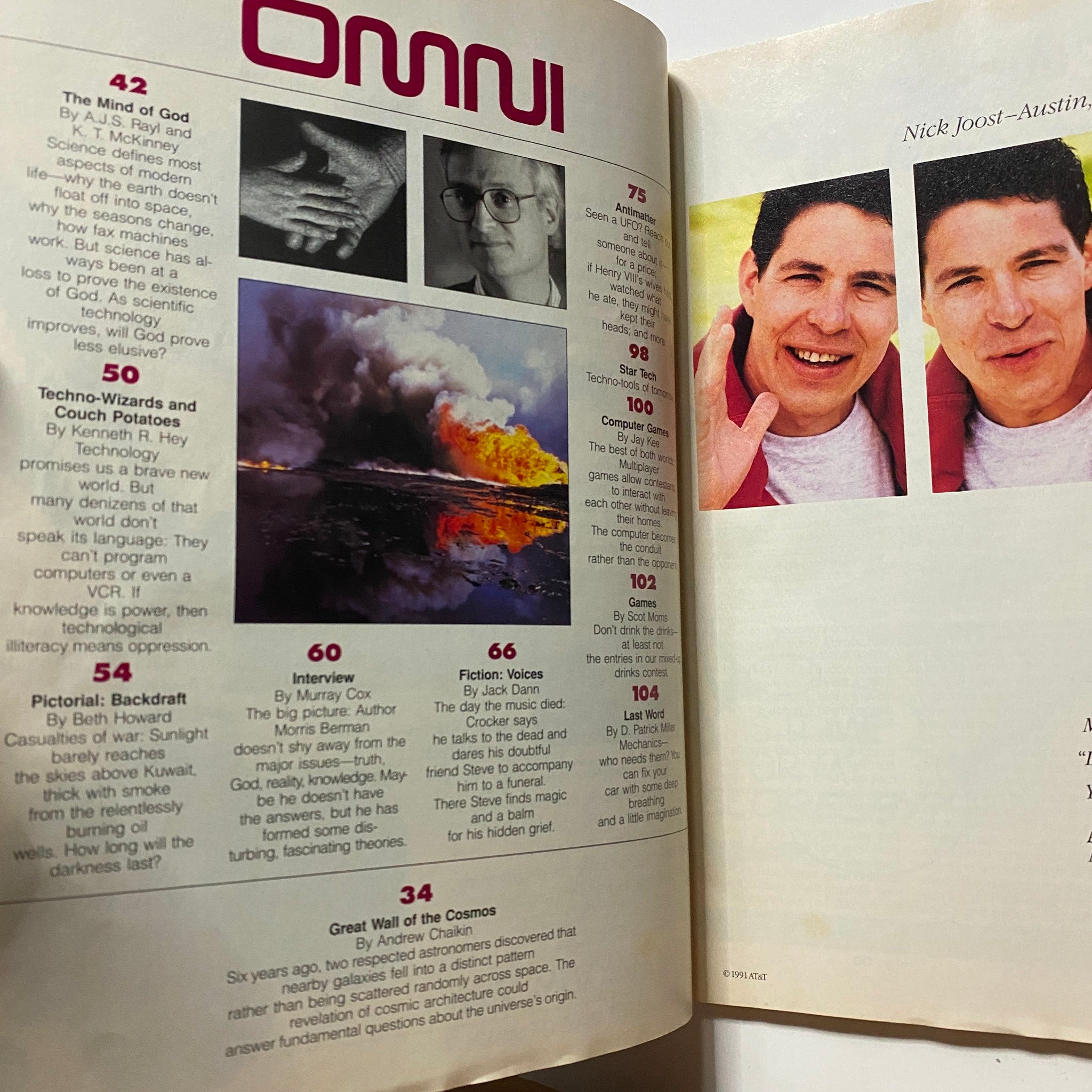 Omni Magazine August 1991 Vol 13 No. 11 Great Wall of The Cosmos by A. Chaikin