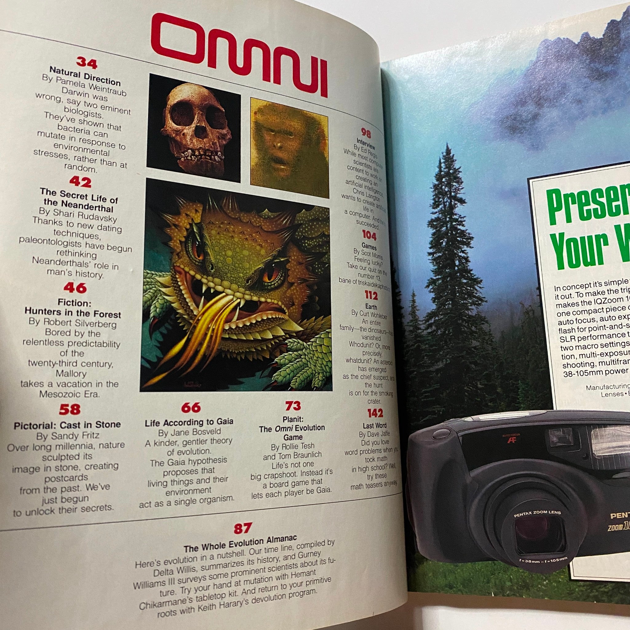 Omni Magazine October 1991 Vol 14 No. 1 The Whole Evolution Almanac