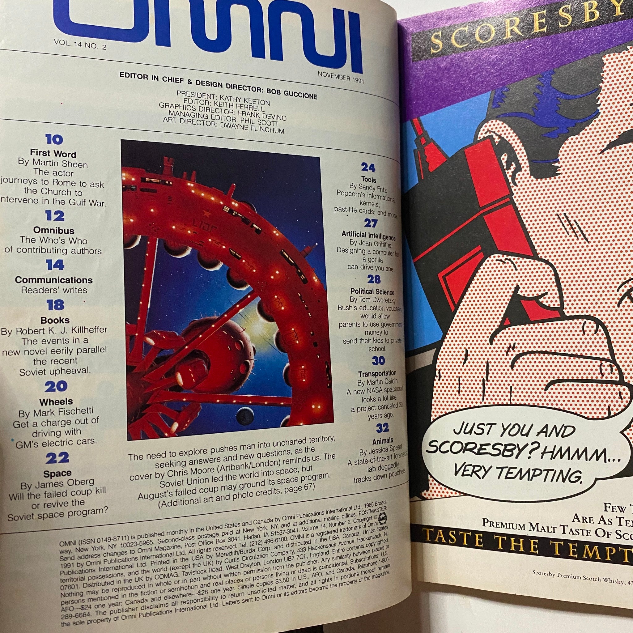 Omni Magazine November 1991 Vol 14 No. 2 Cruising The Eclipse by Frederik Pohl