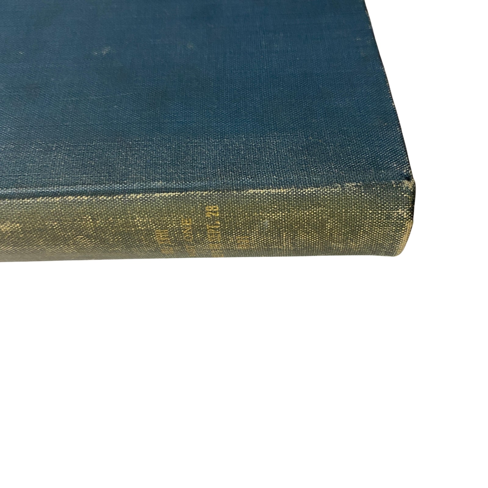 Top view of the Time Magazine Library Bound volume, displaying the textured blue fabric cover.