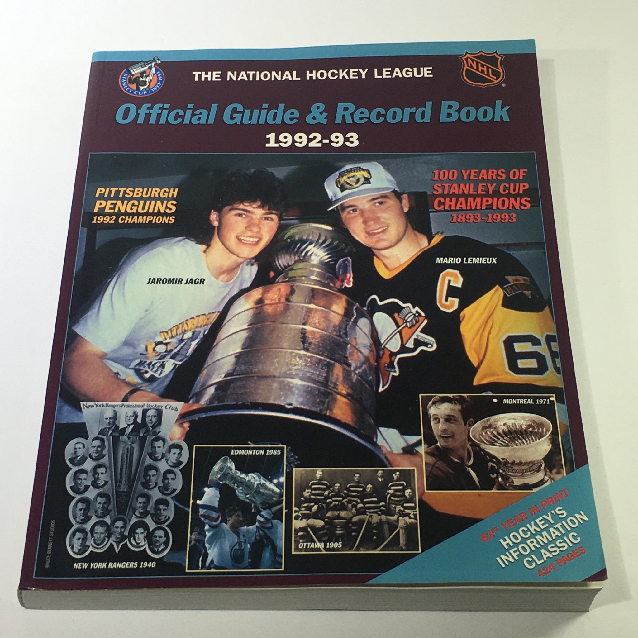 VTG NHL Official Guide & Record Book 1992-1993 Jaromir Jagr / Mario Lemieux