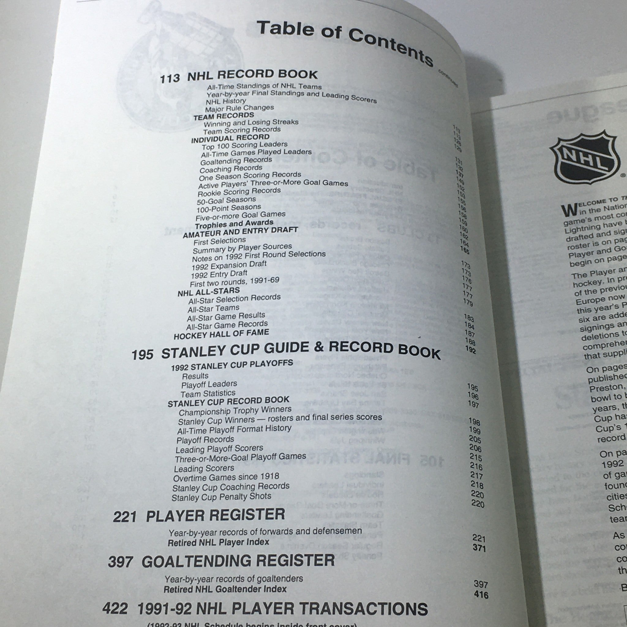 VTG NHL Official Guide & Record Book 1992-1993 Jaromir Jagr / Mario Lemieux