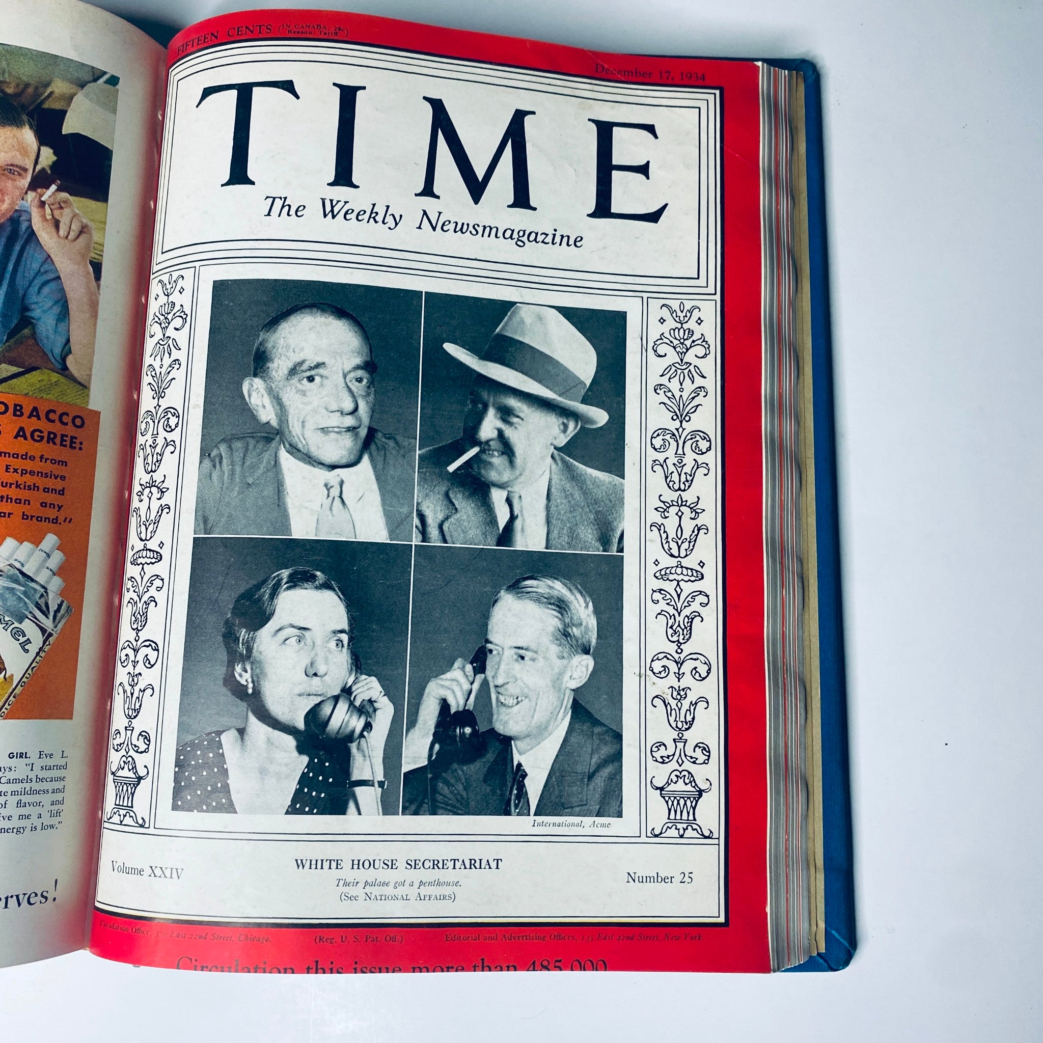Time Magazine, December 17, 1934 cover depicting the White House Secretariat, featuring notable figures of that era, under the title 'TIME - The Weekly Newsmagazine'.