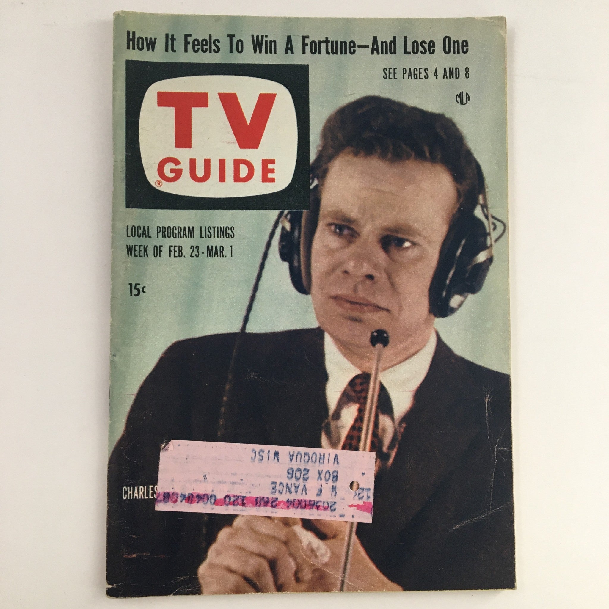 TV Guide Magazine February 23 1957 Charles Van Doren on "21" Wisconsin Edition