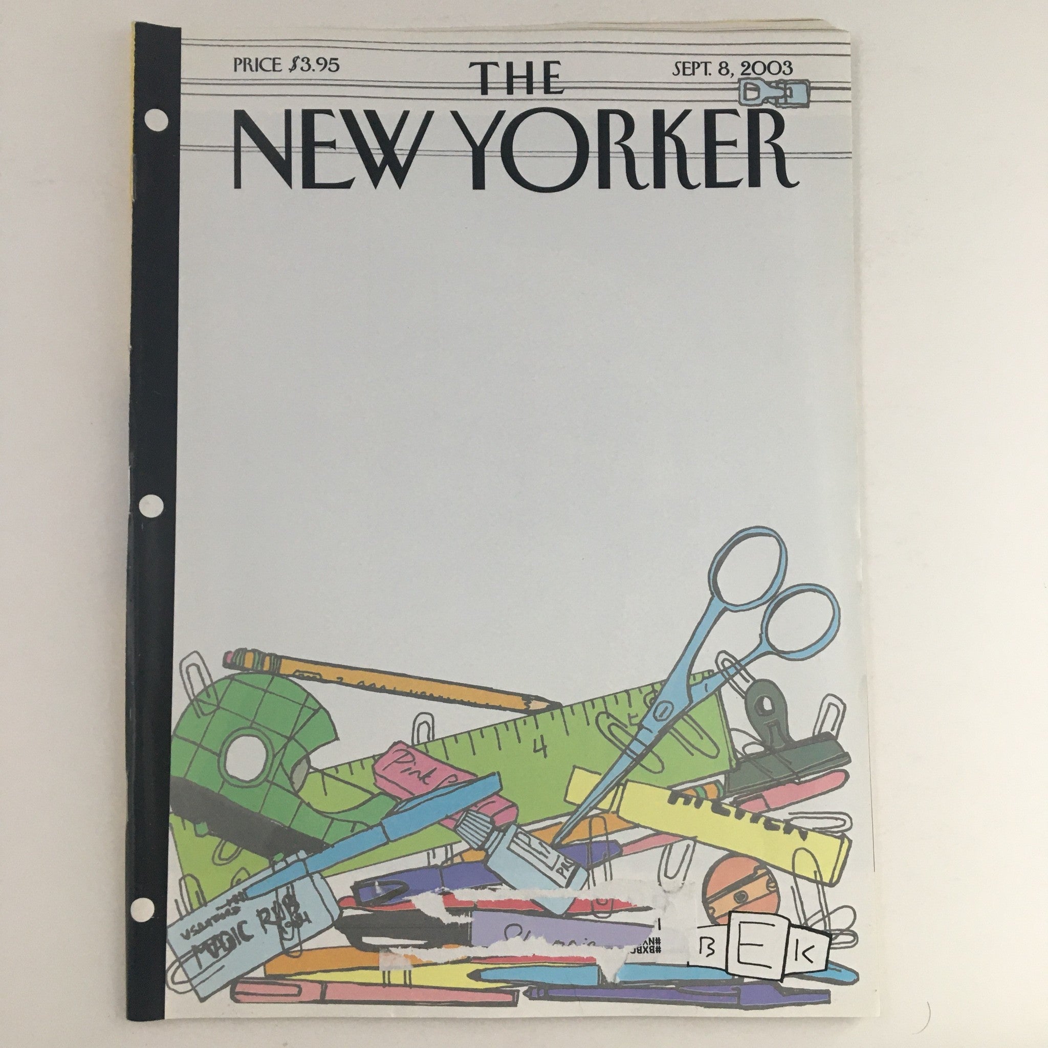 The New Yorker Full Magazine September 8 2003 In The Bag by Eric Kaplan VG