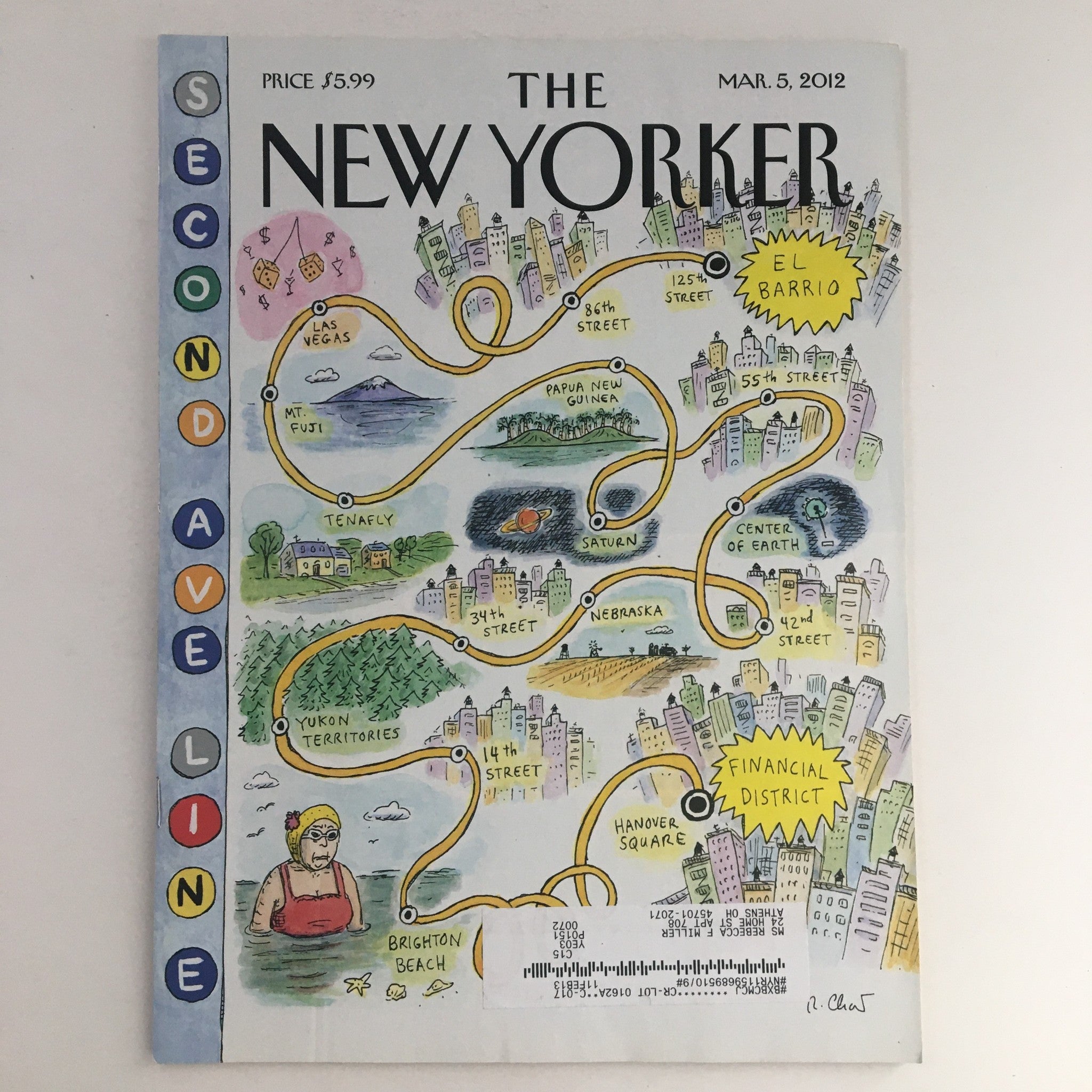 The New Yorker Full Magazine March 5 2012 Second Avenue Line Roz Chast VG