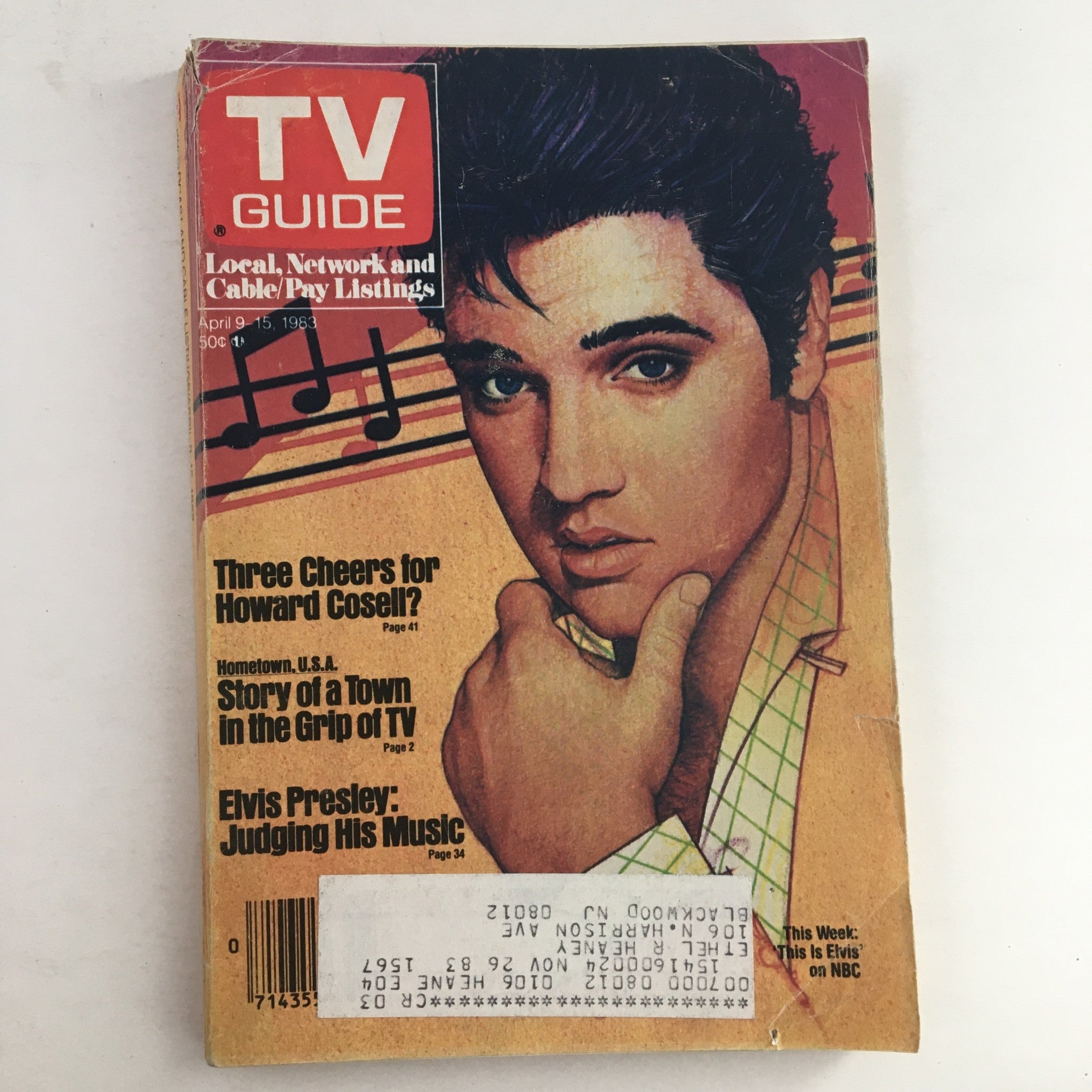 TV Guide Magazine April 9 1983 Elvis Presley, Philadelphia Edition