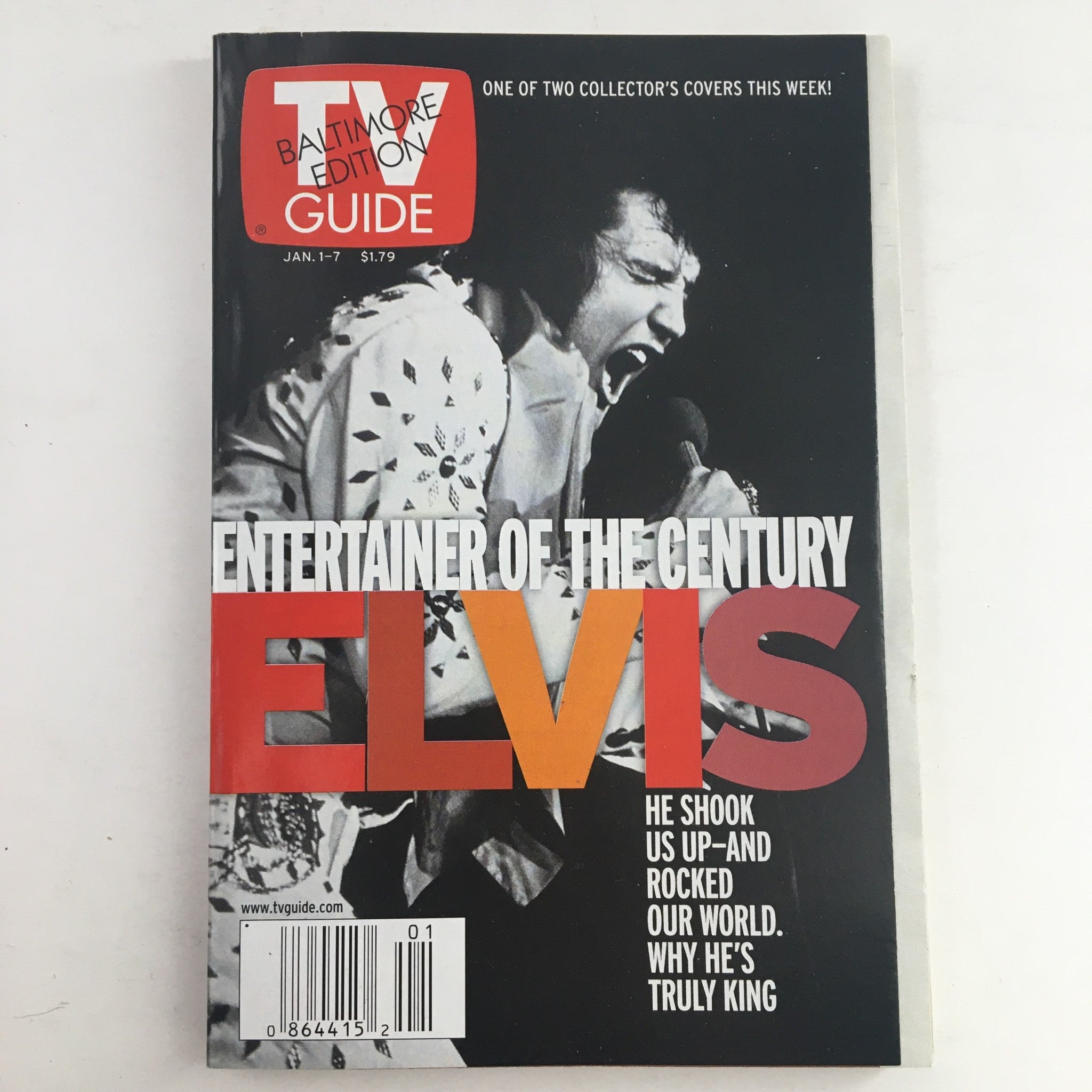 TV Guide Magazine January 1 2000 Elvis Presley, No Label Baltimore Area Edition