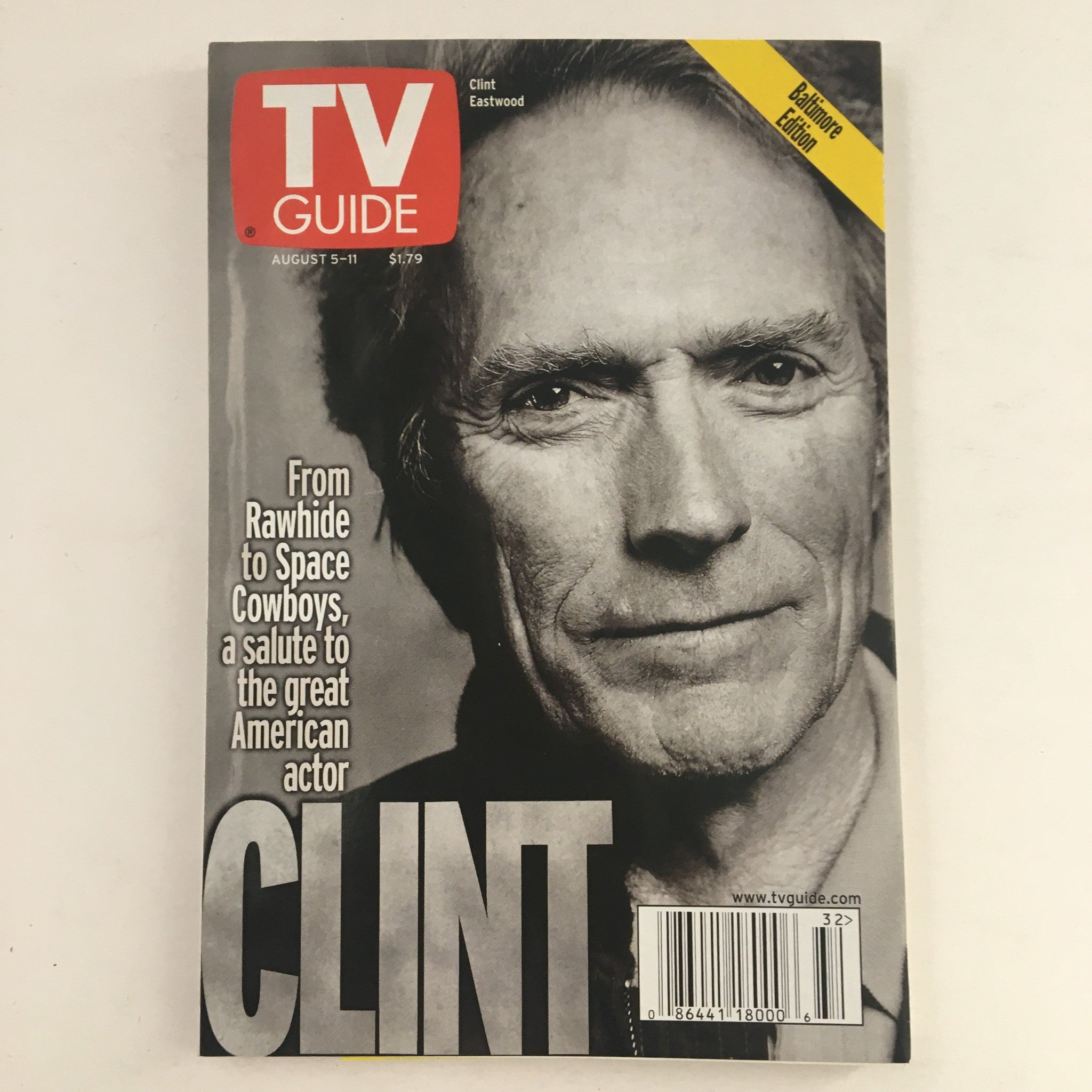 TV Guide Magazine August 5 2000 Clint Eastwood, No Label Baltimore Area Edition