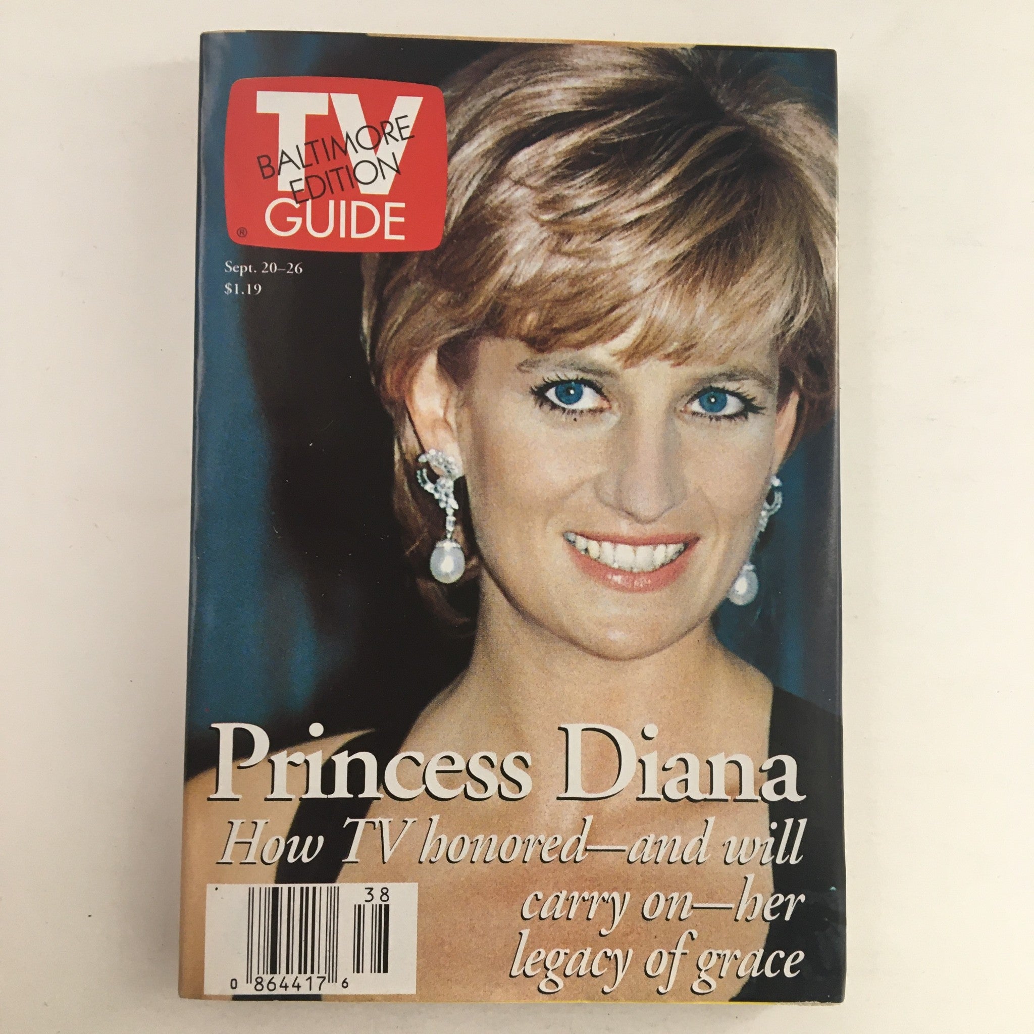 TV Guide Magazine September 20 1997 Princess Diana, No Label Baltimore Edition