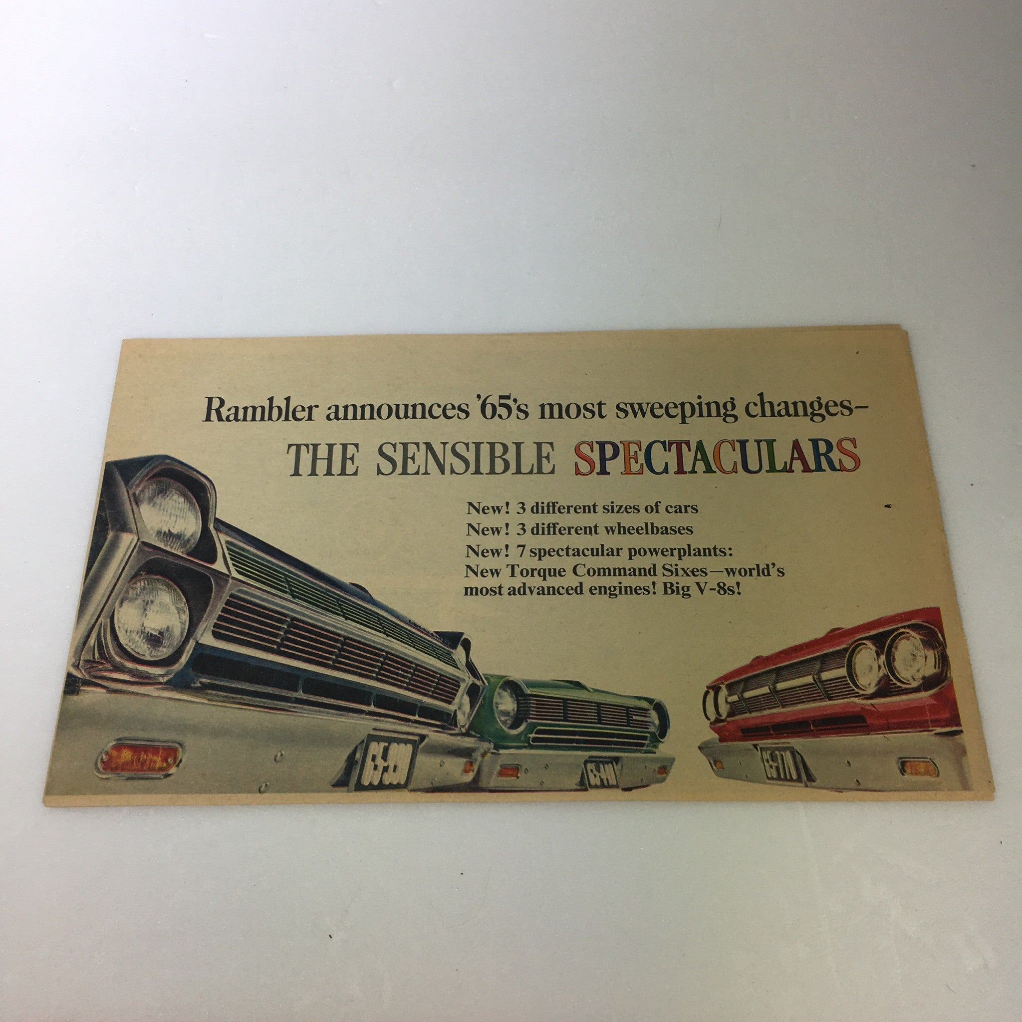 VTG 1965 Rambler Classic 770 Convertible Spectaculars Car Auto Brochure Catalog