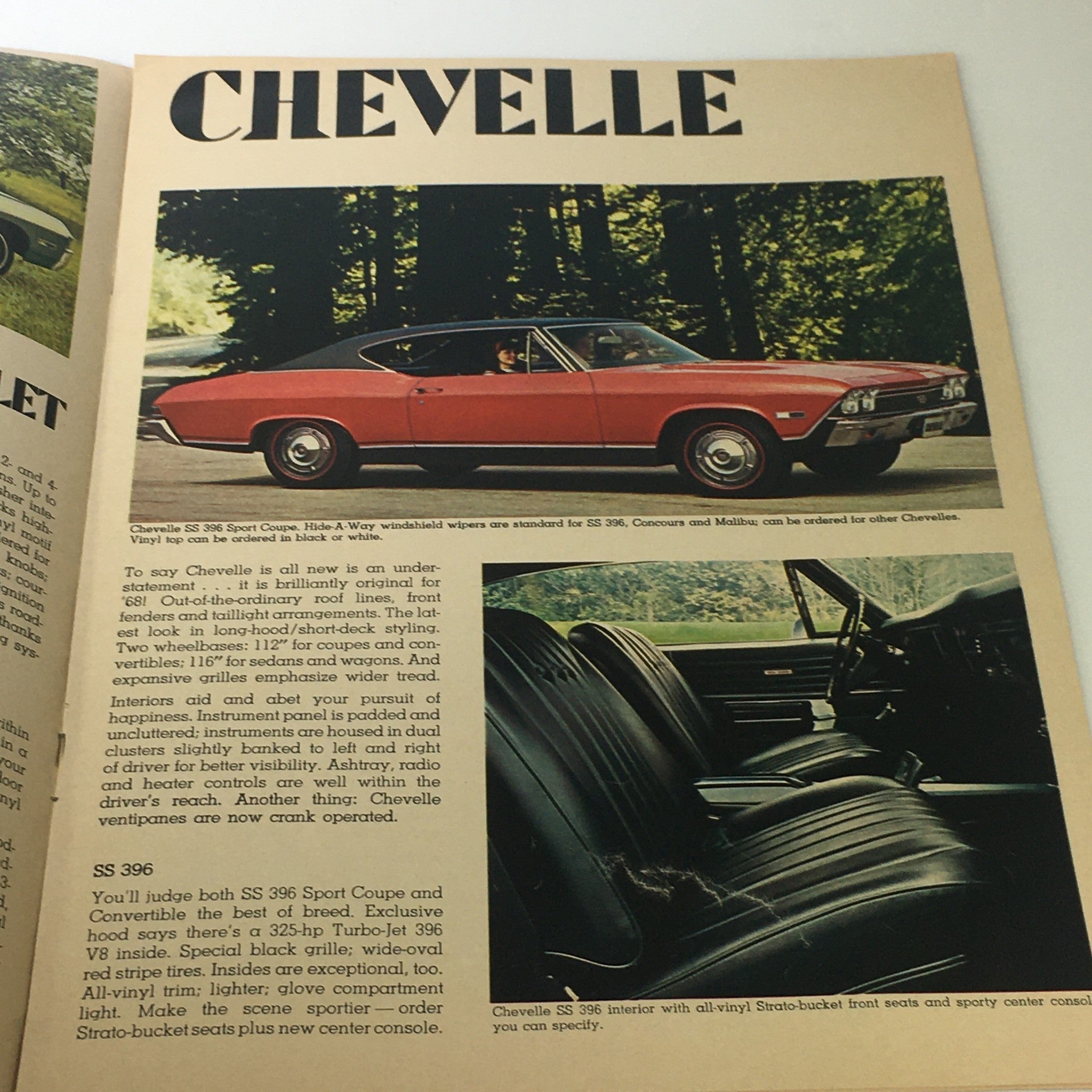 VTG 1968 Chevrolet Chevelle Camaro Chevy II Corvair Car Auto Brochure Catalog