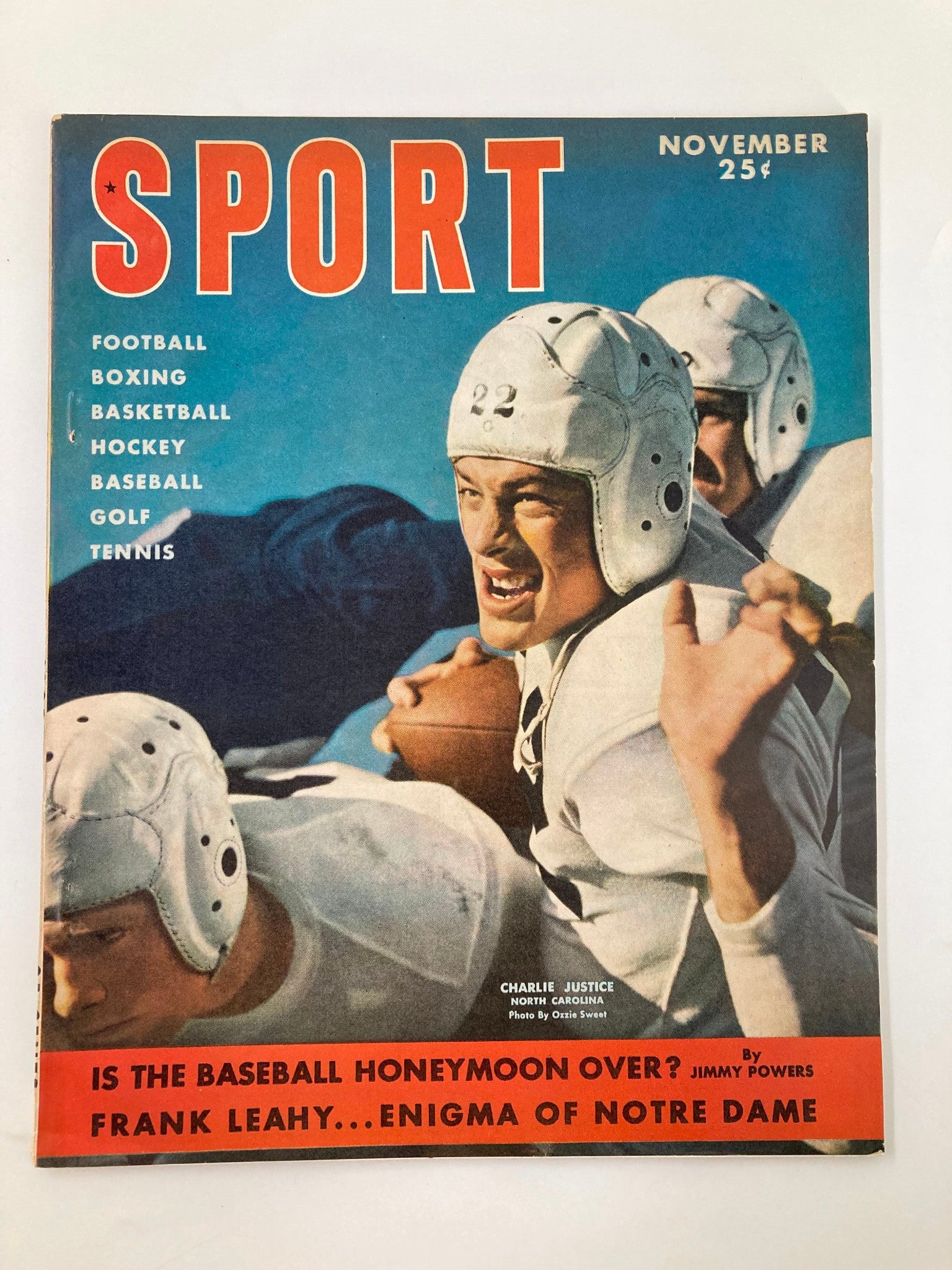 VTG Sport Magazine November 1949 Charlie Justice North Carolina No Label