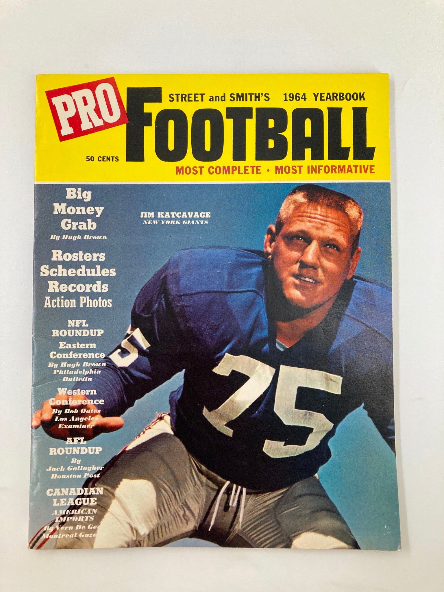 VTG Pro Football 1964 Yearbook Jim Katcavage New York Giants No Label