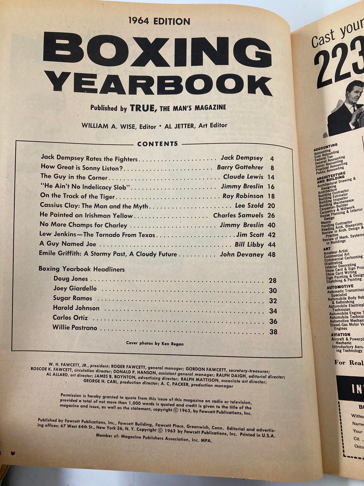 VTG Boxing Yearbook 1964 Edition Sonny Liston v Floyd Patterson No Label