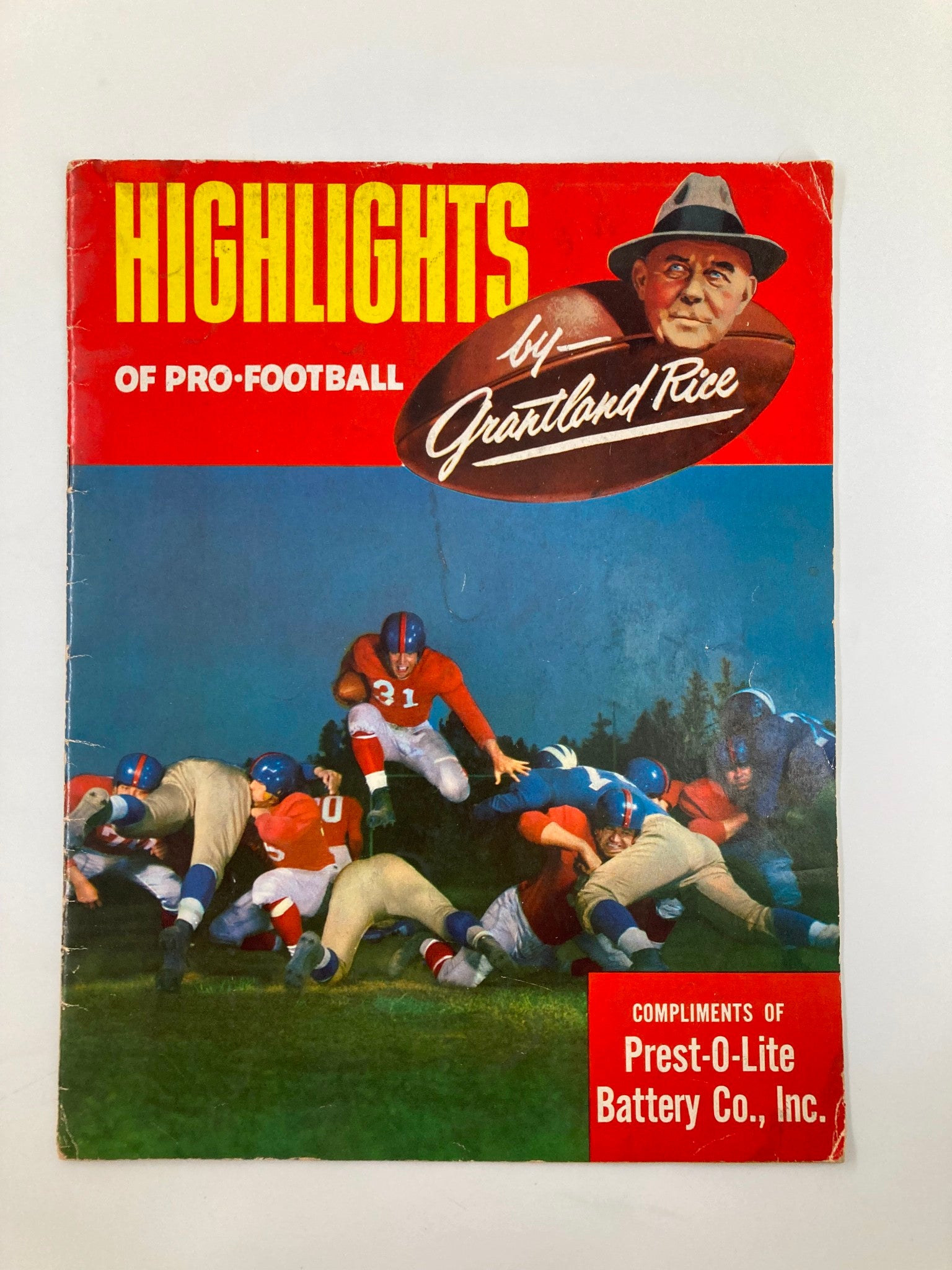 VTG 1950 Highlights of Pro Football guide magazine by Grantland Rice