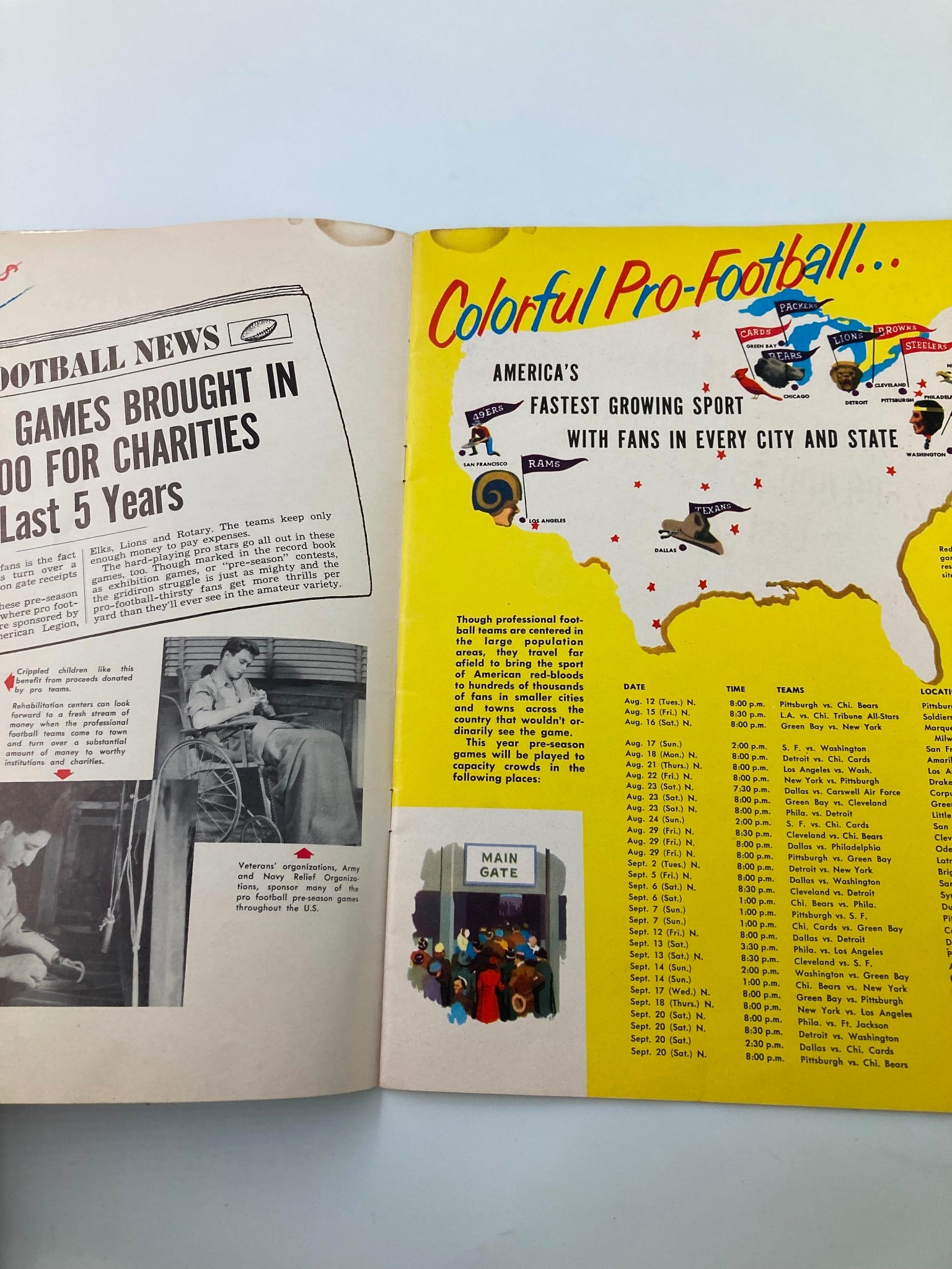 VTG 1950 Highlights of Pro Football guide magazine by Grantland Rice