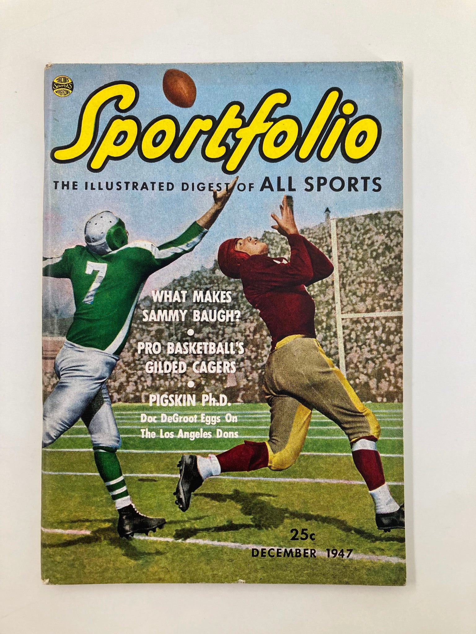 VTG Sportfolio Magazine December 1947 Sammy Baugh, Doc DeGroot No Label