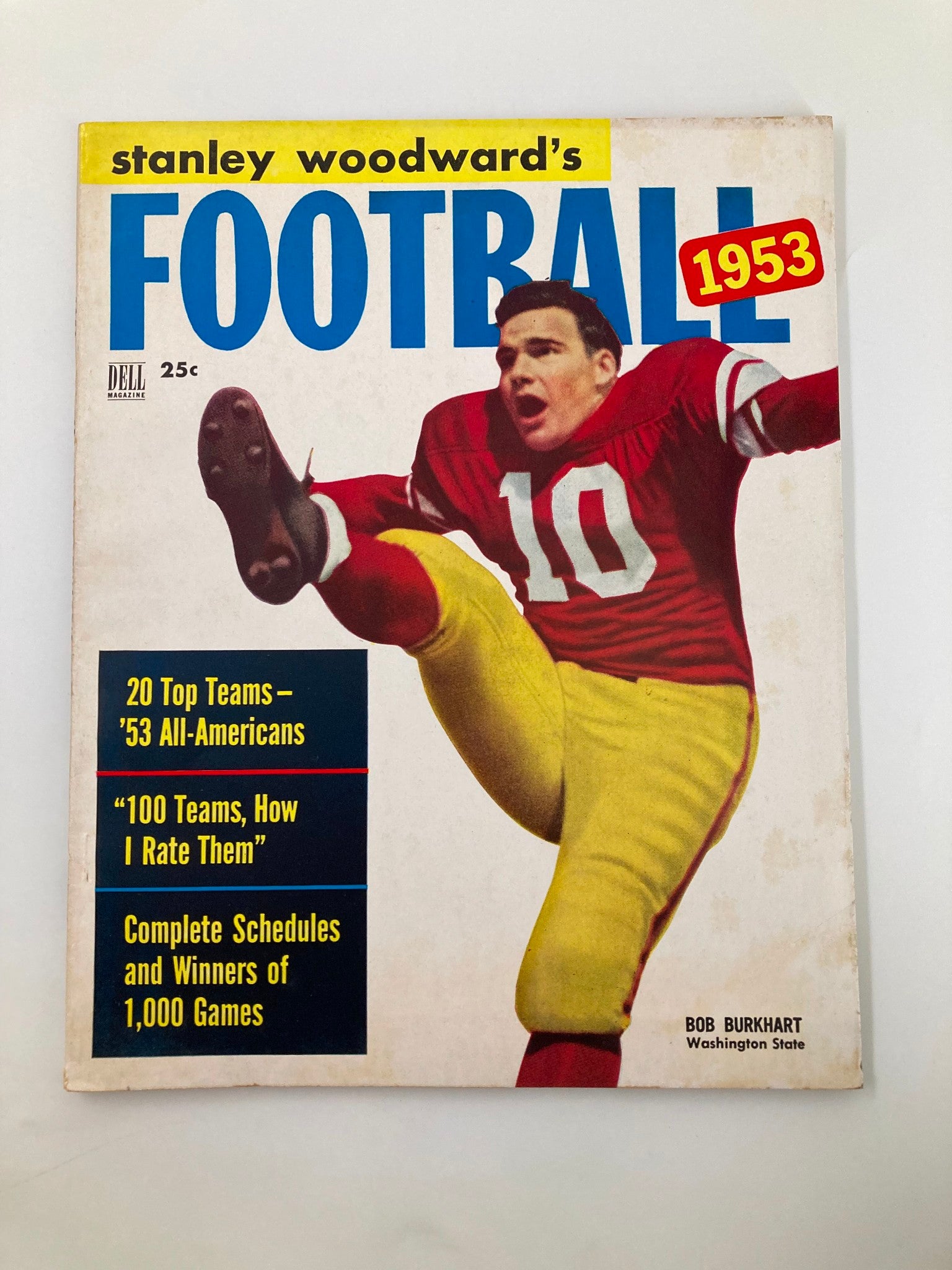 Stanley Woodward's Football Magazine 1953 Bob Burkhart Washington State No Label