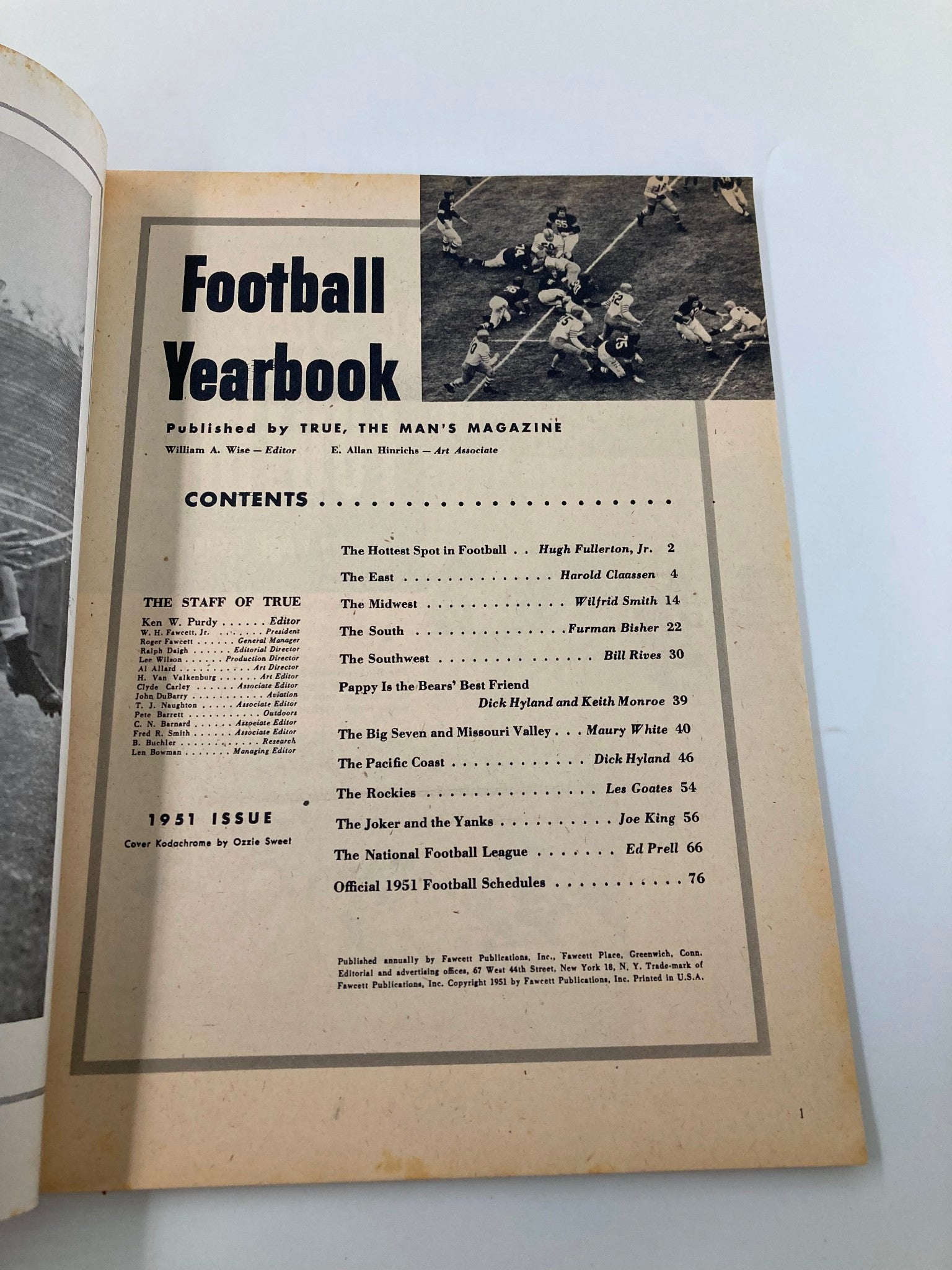 VTG Football Yearbook 1951 Edition Kyle Rote New York Giants No Label