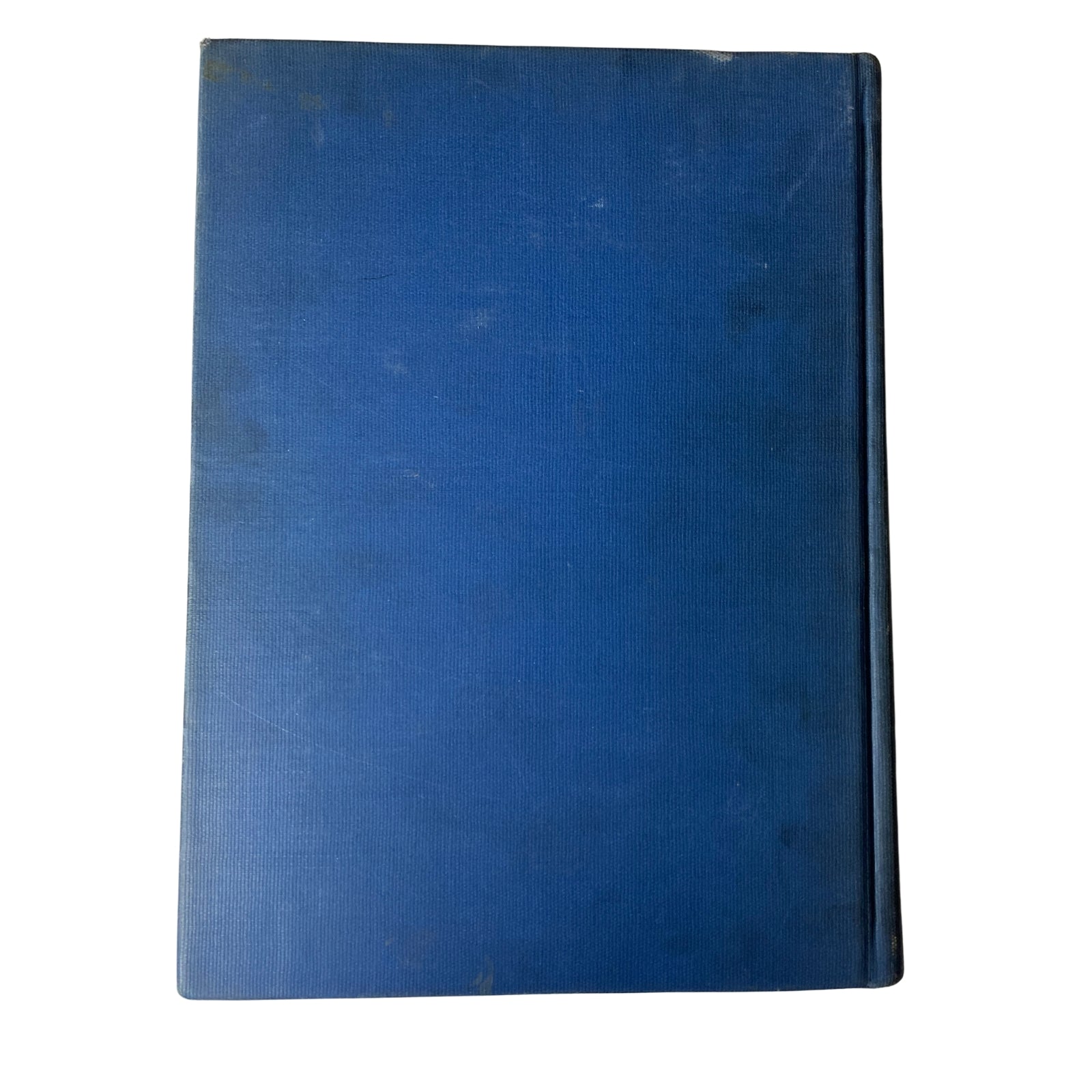 The back cover of a Time Magazine bound volume, showcasing a solid blue design, part of 'Time Magazine Library Bound April 2- June 25, 1934'.
