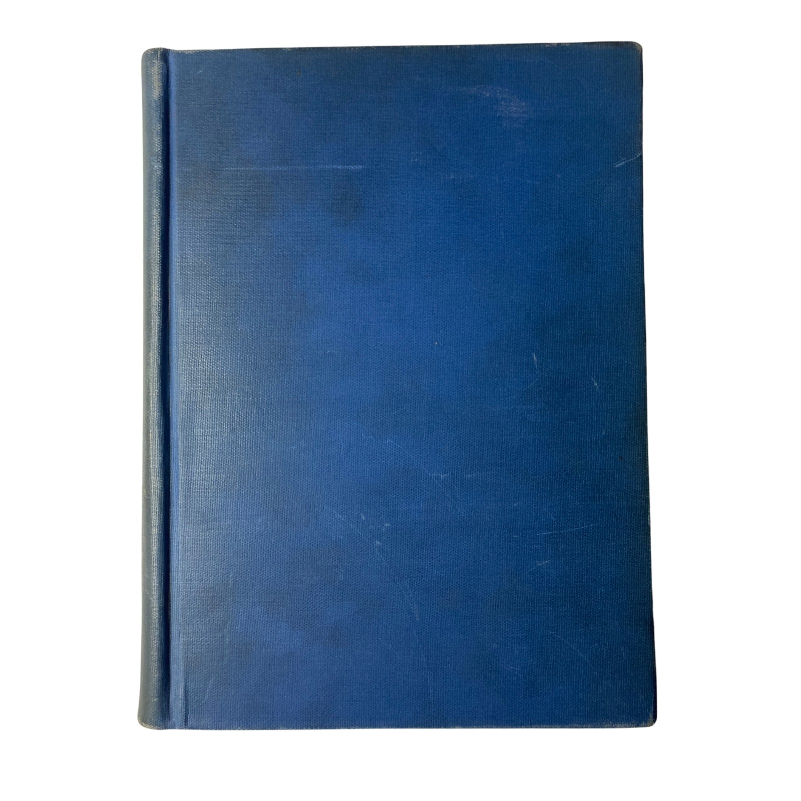 The blue spine of a library-bound edition of Time Magazine, containing issues from January 4 to March 29, 1937, focusing on significant historical events.