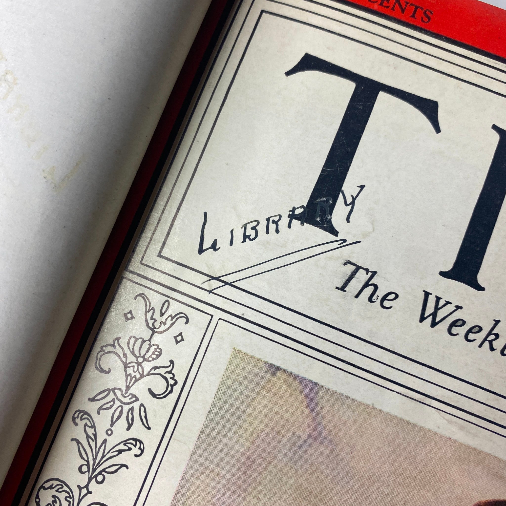 Close-up of the cover page of Time Magazine dated January 4, 1937, featuring a handwritten 'Library' mark as part of the Time Magazine Library Bound January 4-March 29 1937.