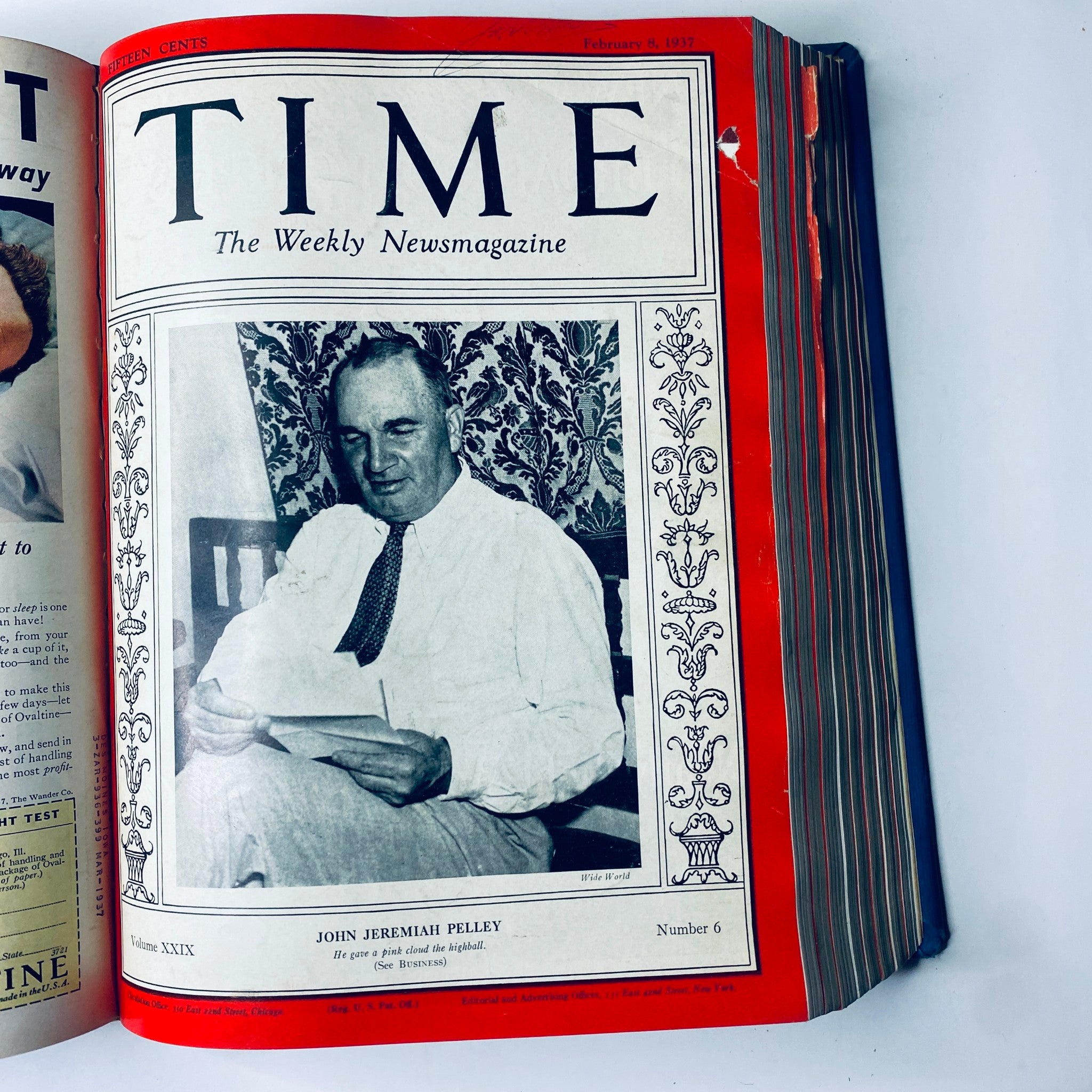 Time Magazine Library Bound January 4-March 29 1937 featuring John Jeremiah Pelley, capturing influential individuals from February 1937.