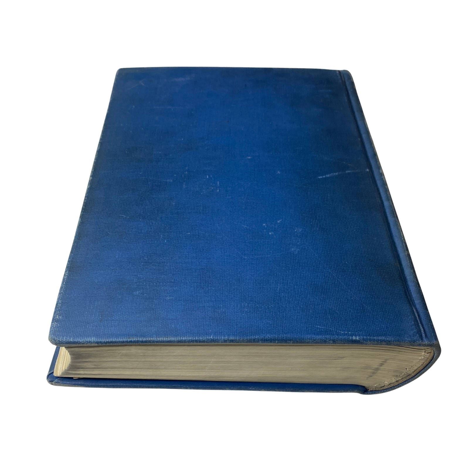 Side view of the Time Magazine Library Bound April 5 to June 28, 1937, showcasing its blue cover and edges, highlighting its historical significance as a collection of magazine issues.
