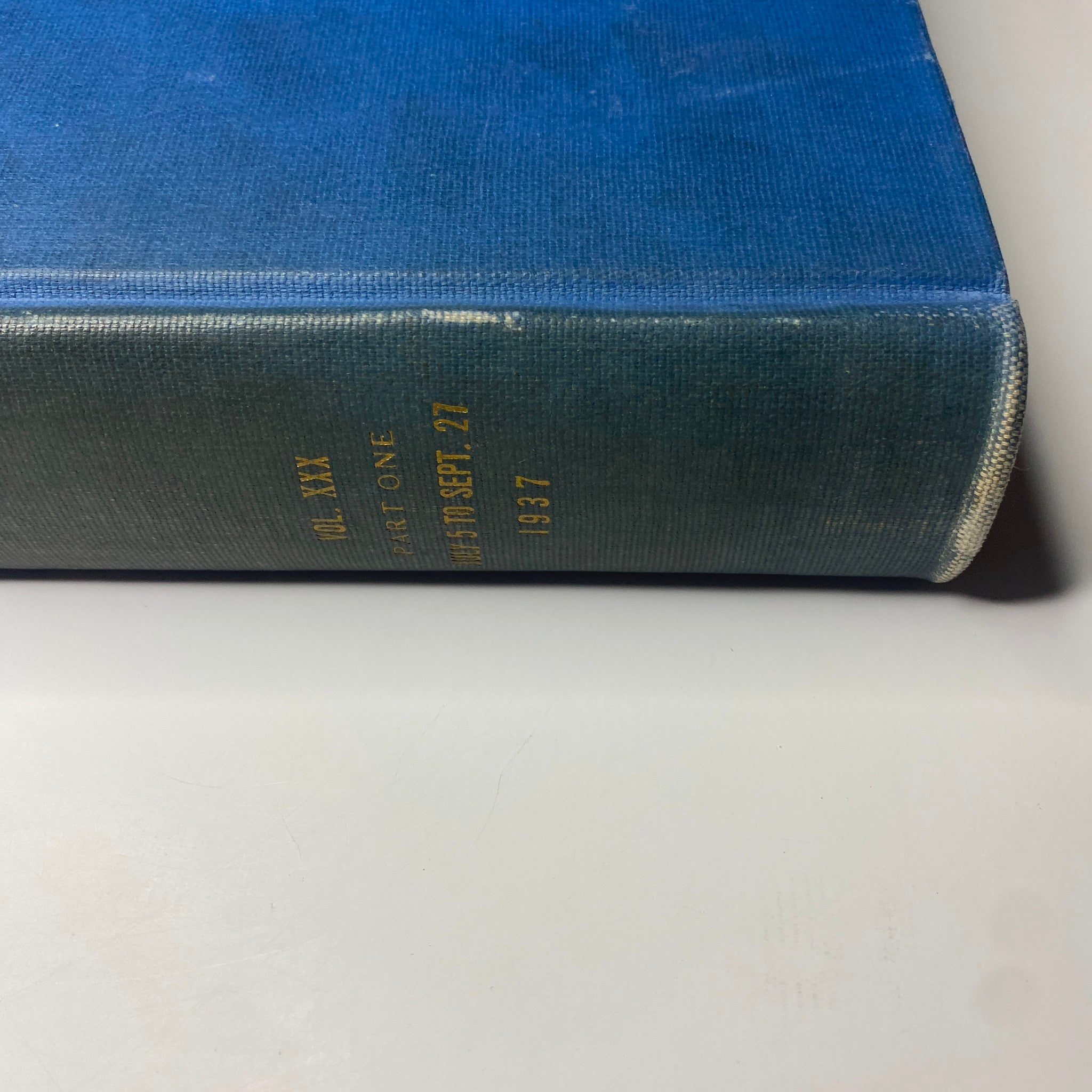 Close-up view of the Time Magazine collection spine, indicating Volume LXX, Part One, covering issues from July 5 to September 27, 1937.
