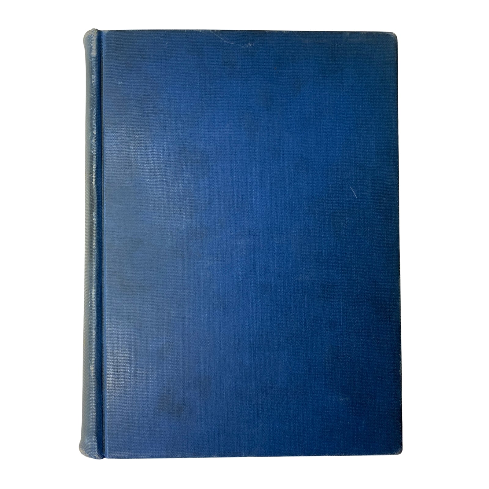 Back cover view of the library-bound volume of Time Magazine from January 3 to March 28, 1938, highlighting its solid blue binding, perfect for collectors and historians.
