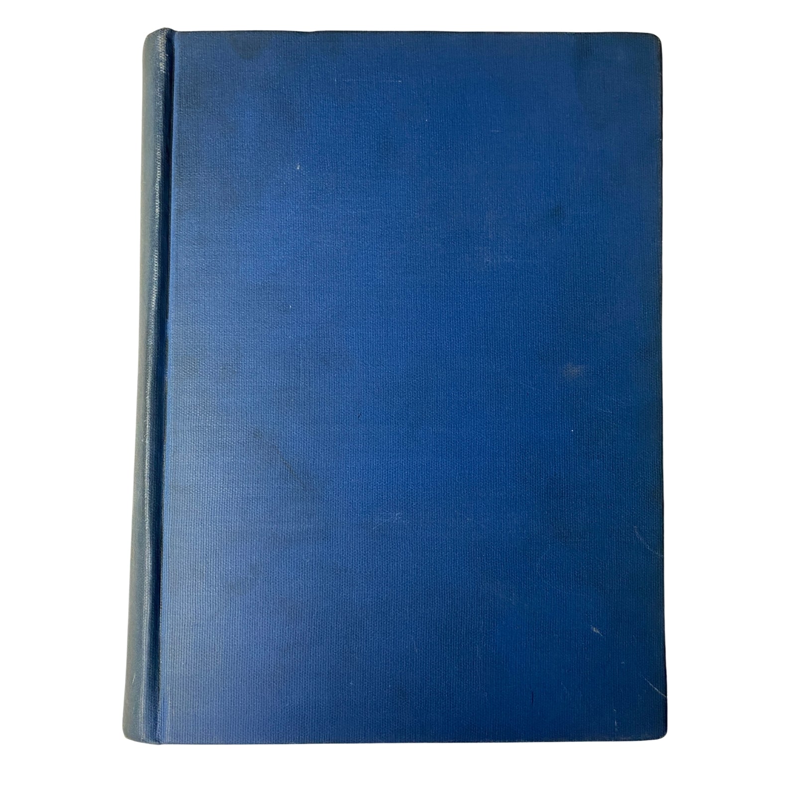 Back cover of the Time Magazine library bound volume from January 7 to March 25, 1935. The cover is a solid blue with minimal wear, indicating wear consistent with age.